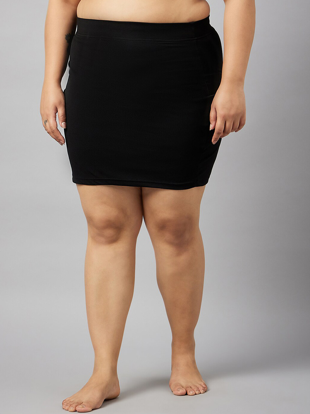 Curves By ZeroKaata Plus Size Solid Seamless Skirt Body Shapewear