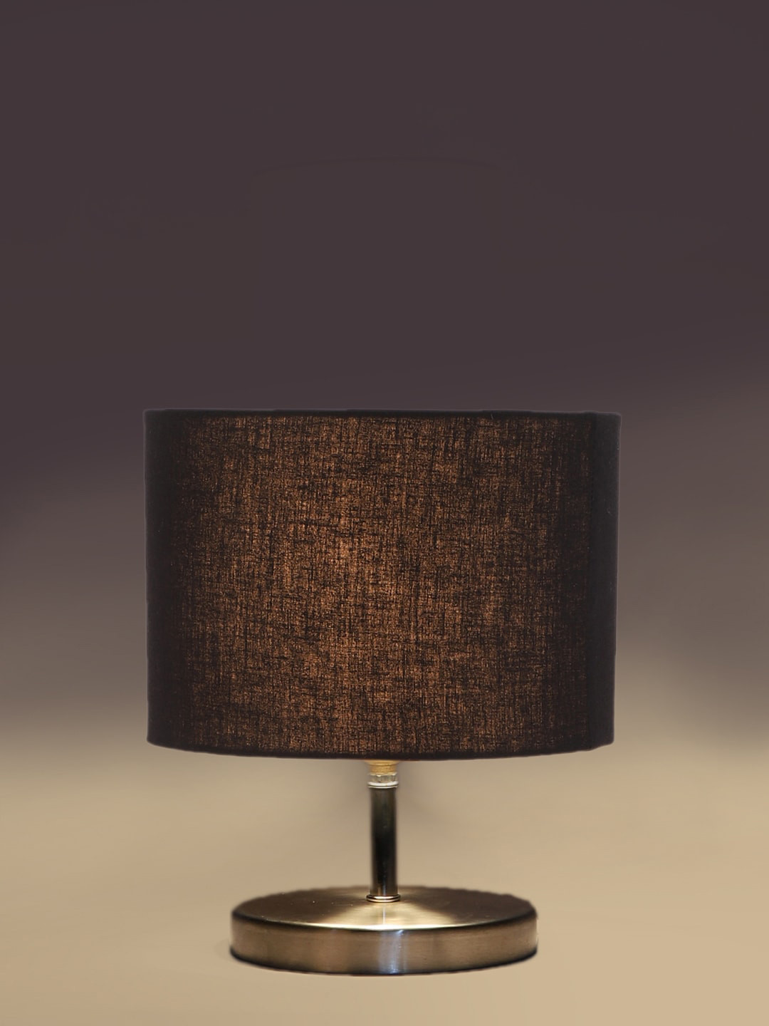 Devansh Black Steel Table Lamp With Cotton Shade