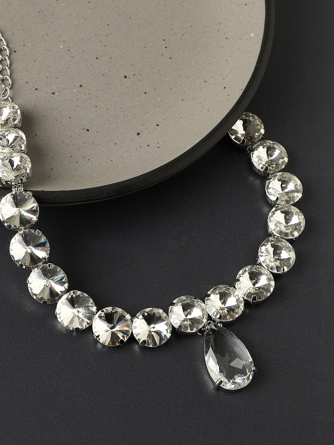 SOHI Silver-Plated Party Necklace