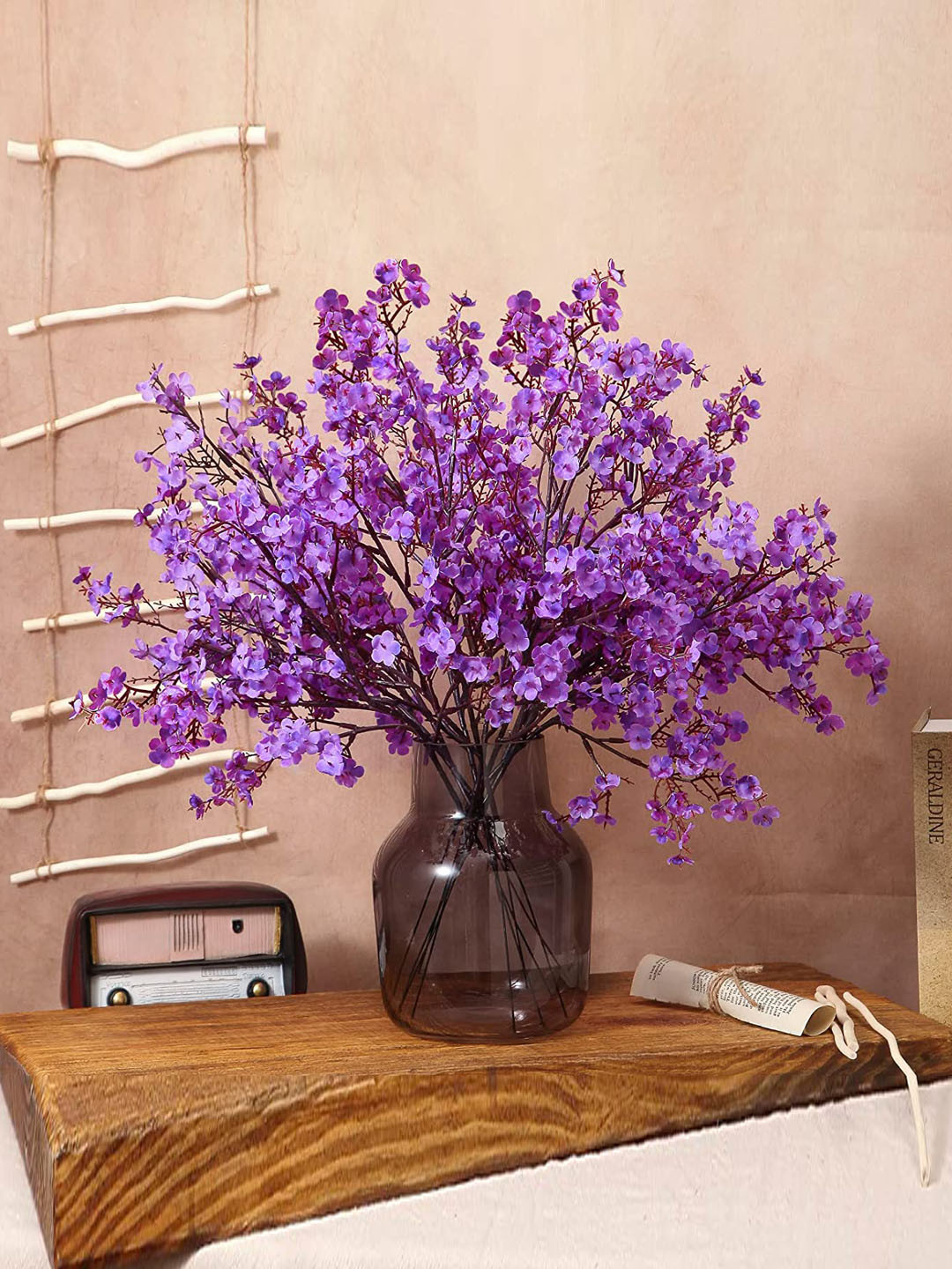 BS AMOR Purple Artificial Gypsophila Flower Bouquet