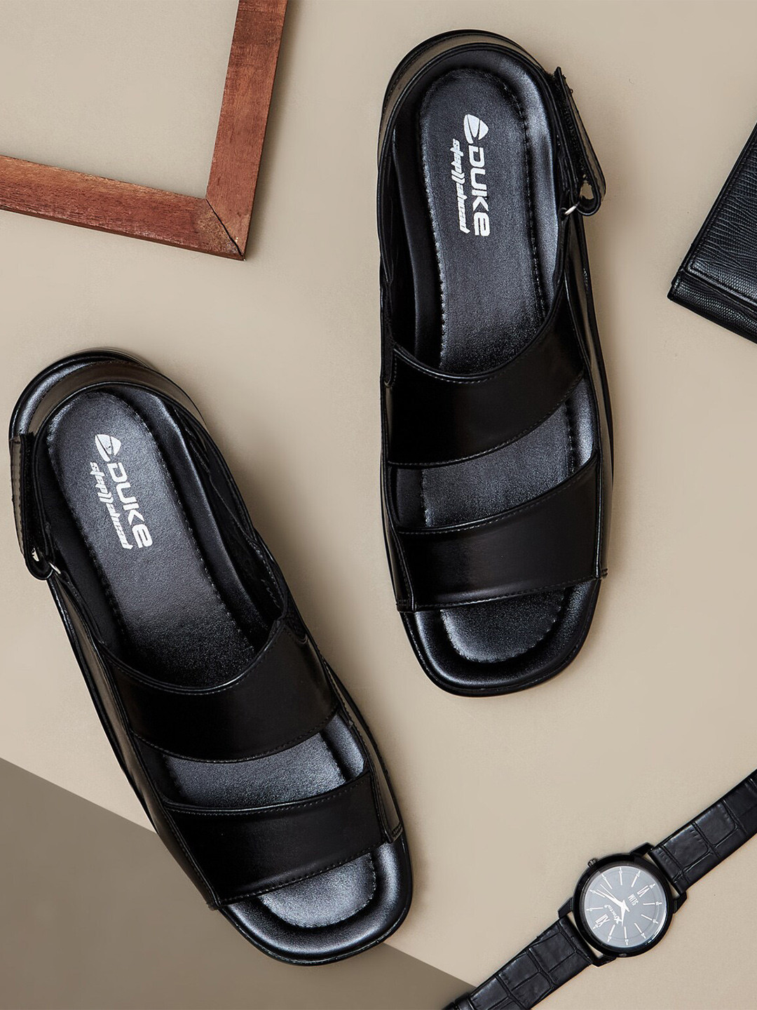 Duke Men Open Toe Comfort Sandals With Backstrap