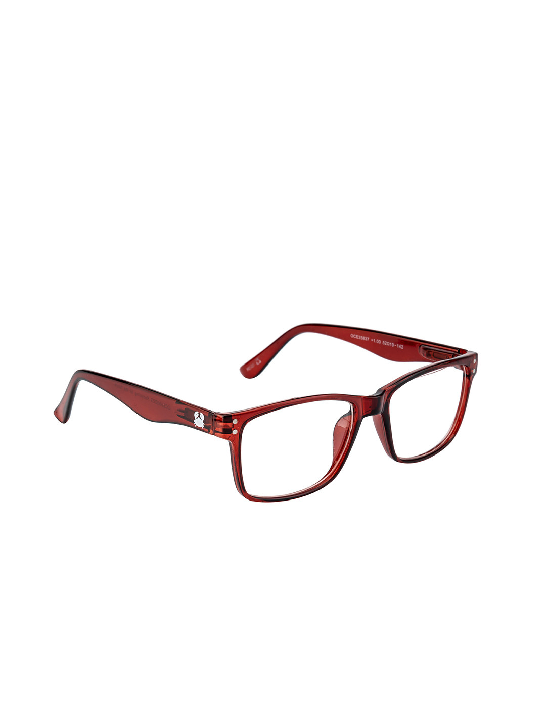 OCEANIDES Clear Lens & Red Rectangle Sunglasses