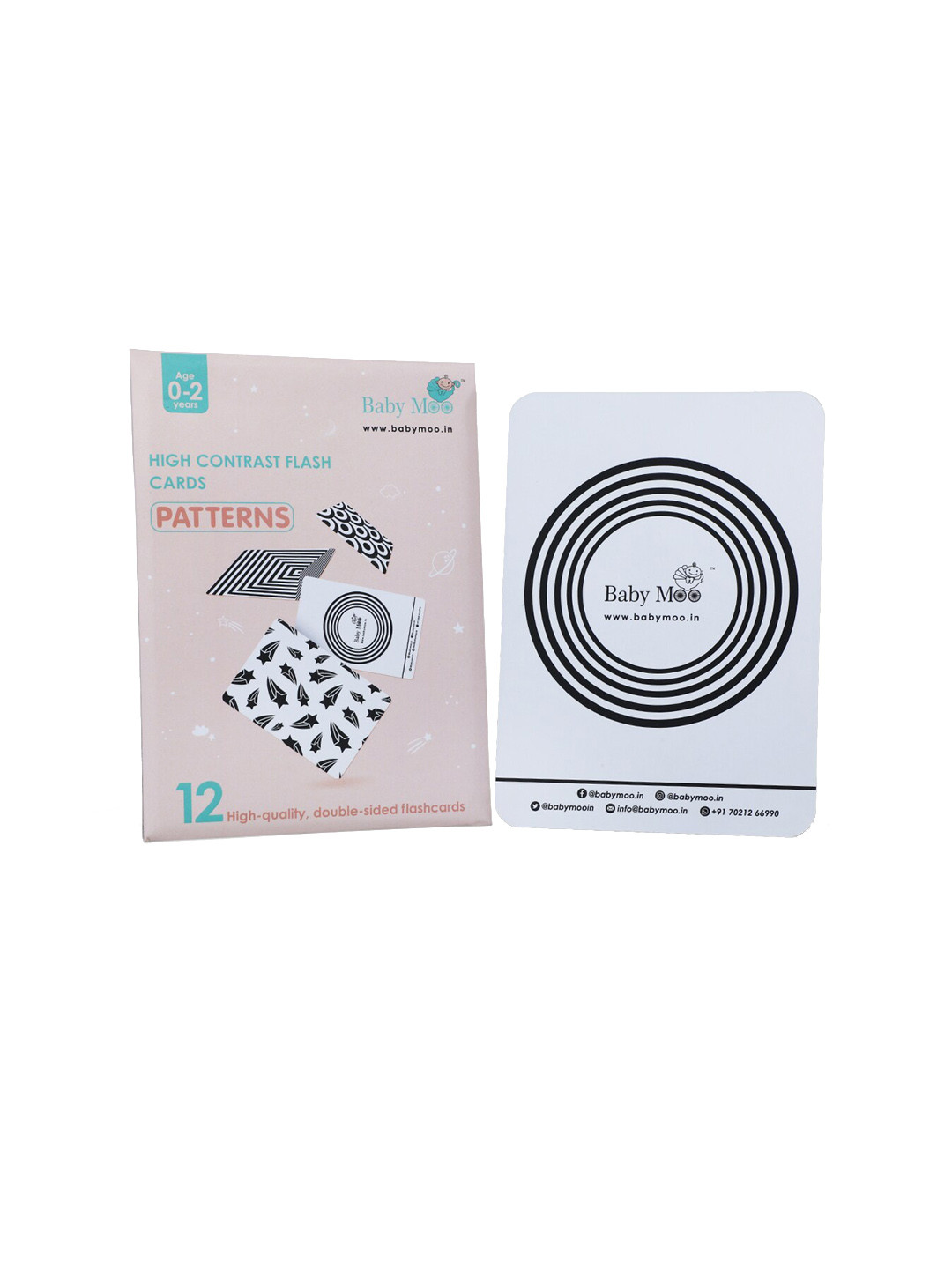 Baby Moo Infant Kids Set Of 12 High Contrast Flash Cards