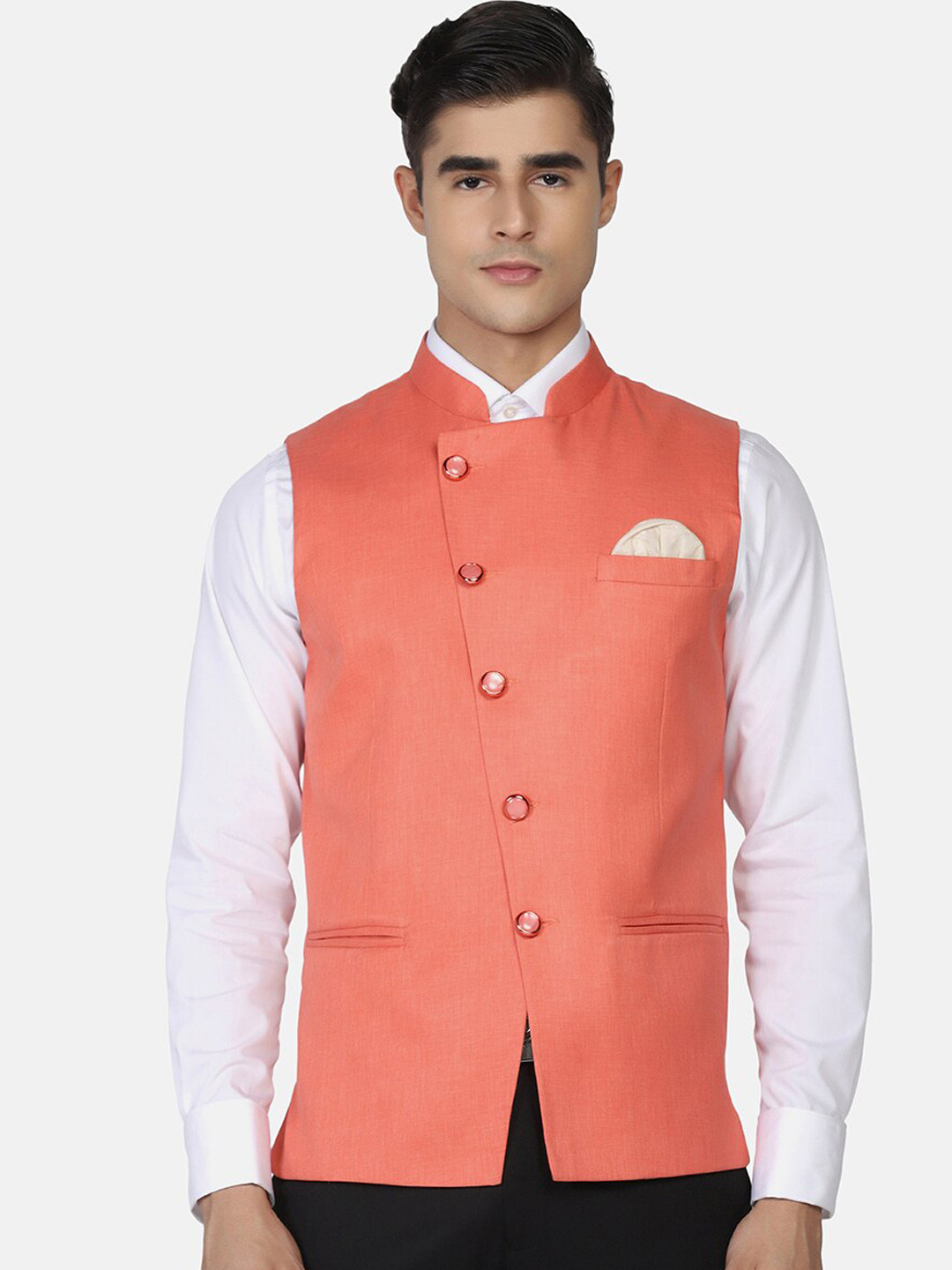 TAHVO Mandarin Mollar Satin Nehru Jackets