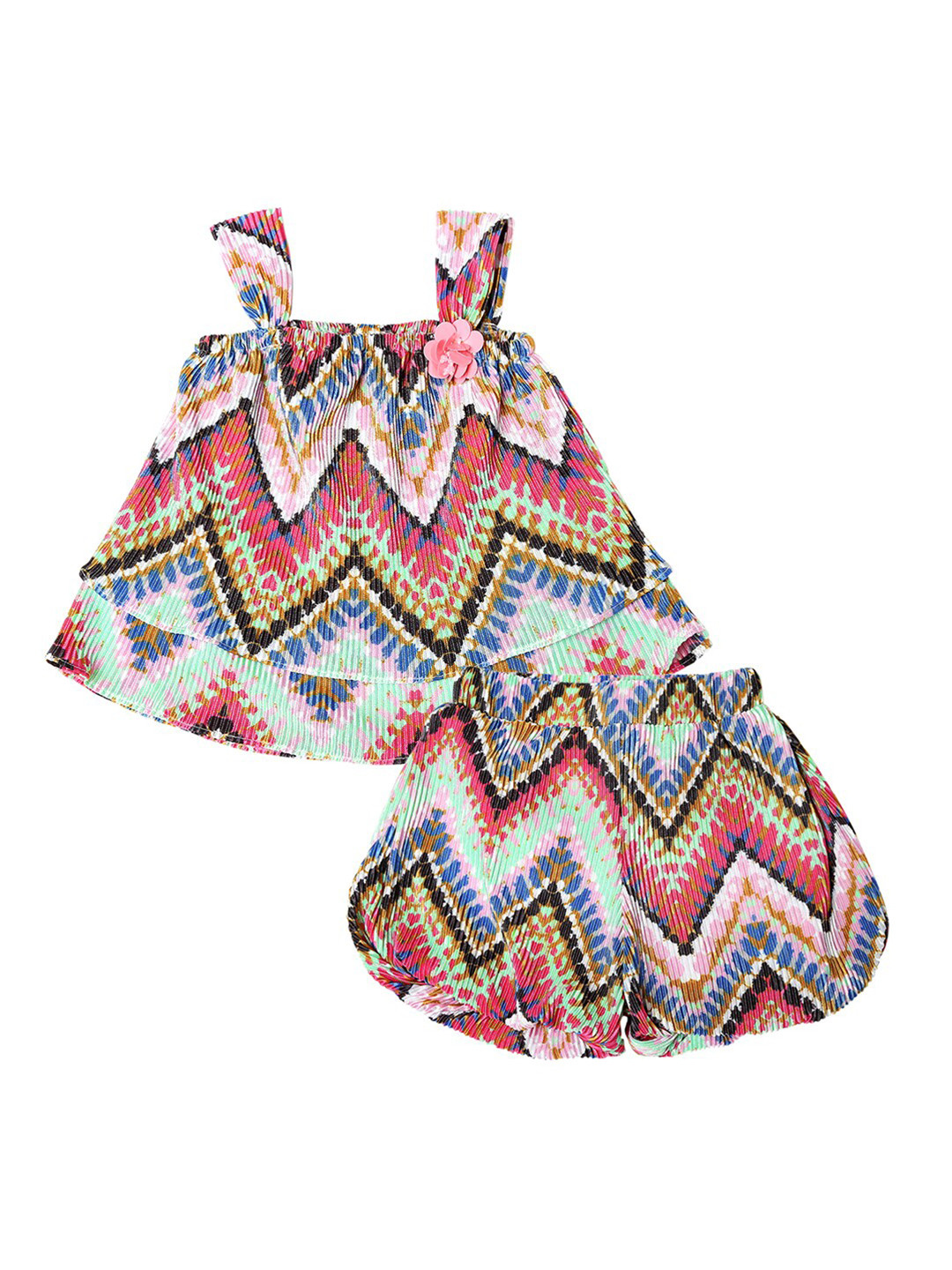 Actuel Girls Printed Top With Shorts