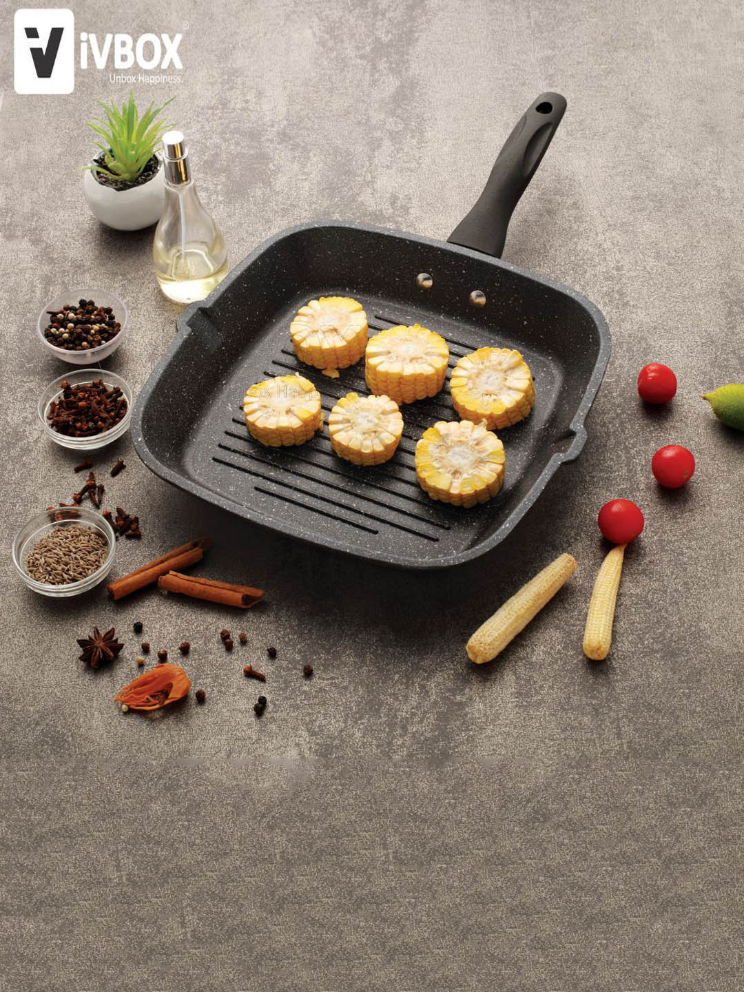 iVBOX Grey Non-Stick Coating Jumbo Grill Pan