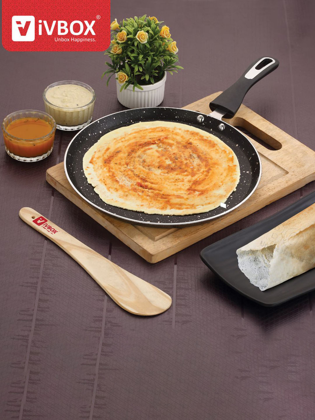 iVBOX Omega-Pro Grey Induction Base Nonstick Tawa