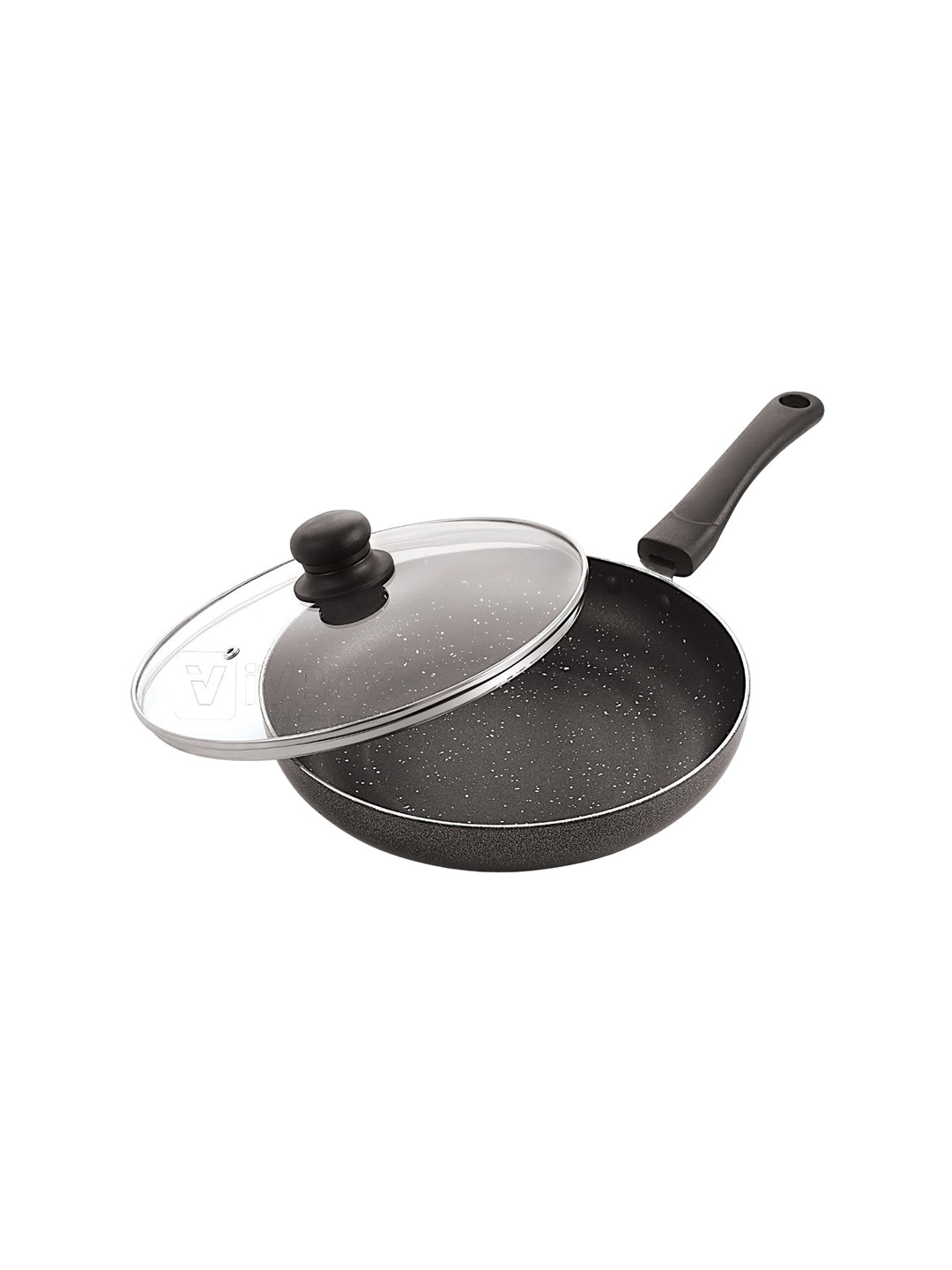 iVBOX Eco-Plus Grey Outer Non-Stick Induction Bottom Aluminum Frying Pan With Lid-26 cm
