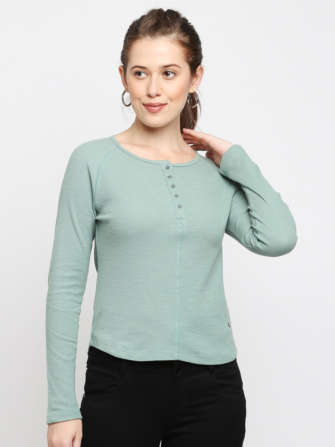 Being Human Henley Neck Slim Fit Cotton T-shirt