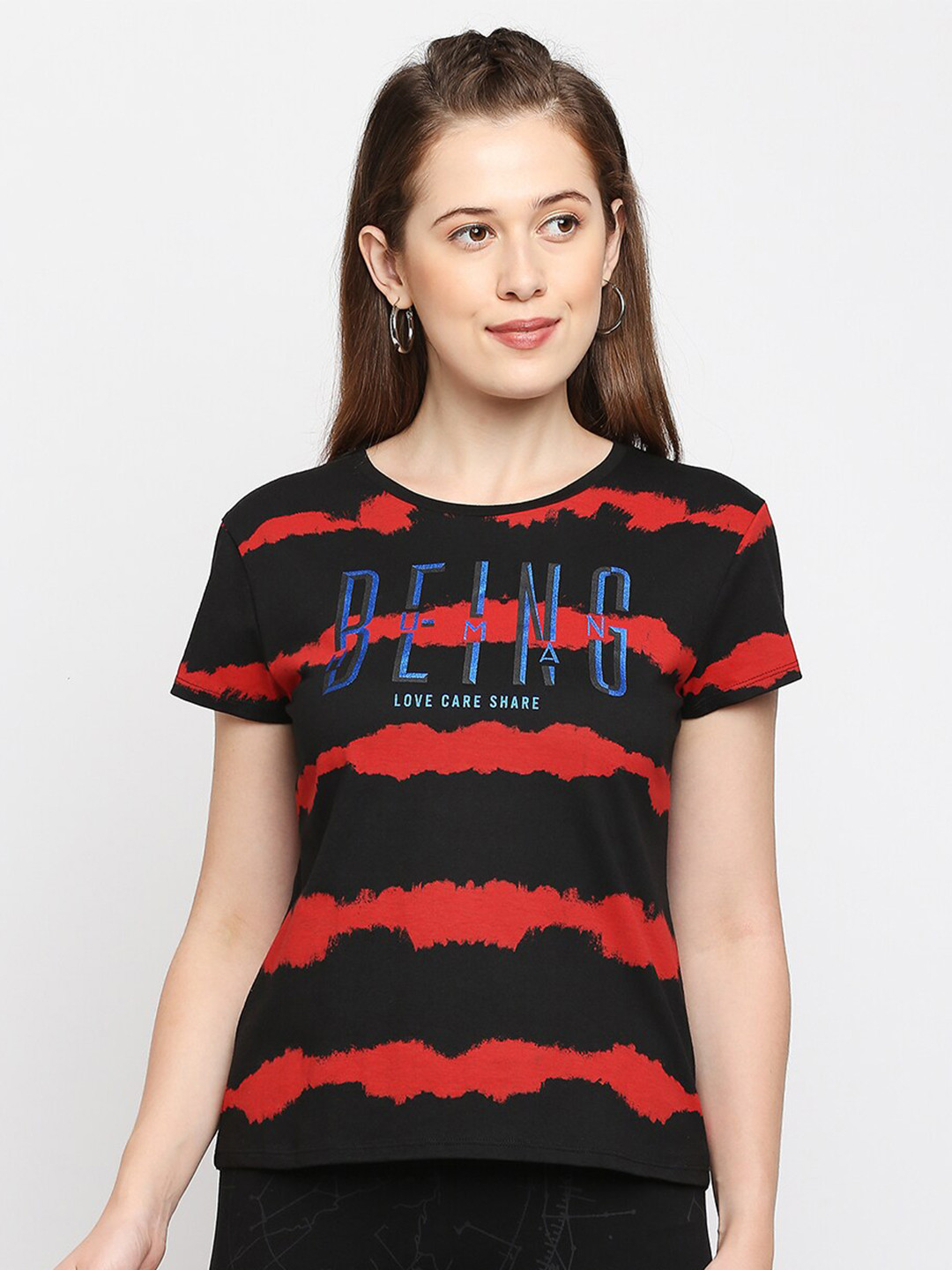 Being Human Typography Printed Boxy Fit Cotton T-shirt