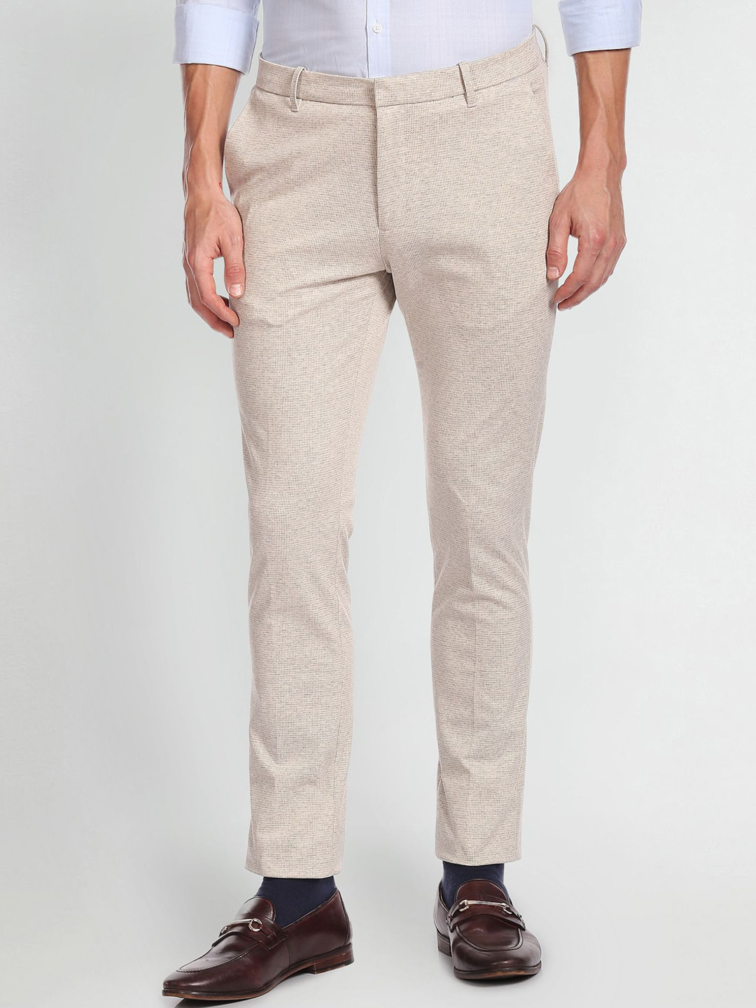 Arrow Men Jackson Super Slim Patterned Knit Trousers