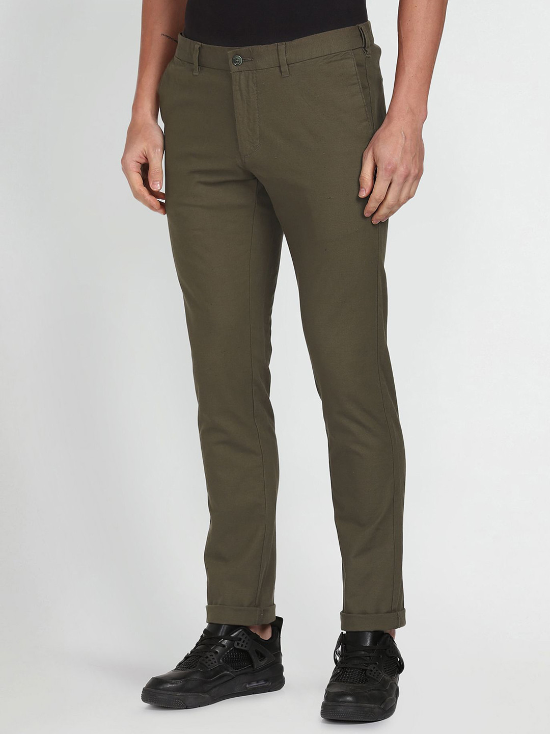 Arrow Sport Men Smart Flex Bronson Slim Fit Trousers