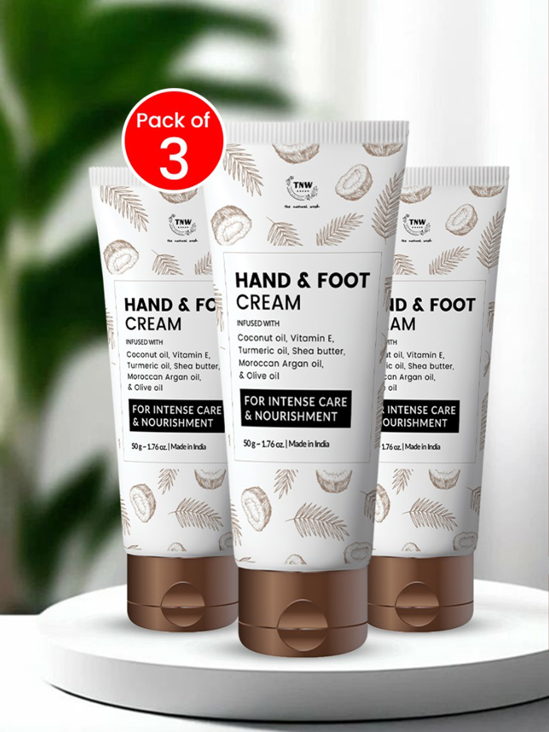 TNW the natural wash Set Of 3 Hand & Foot Cream For Intense Care & Nourishment - 50g Each