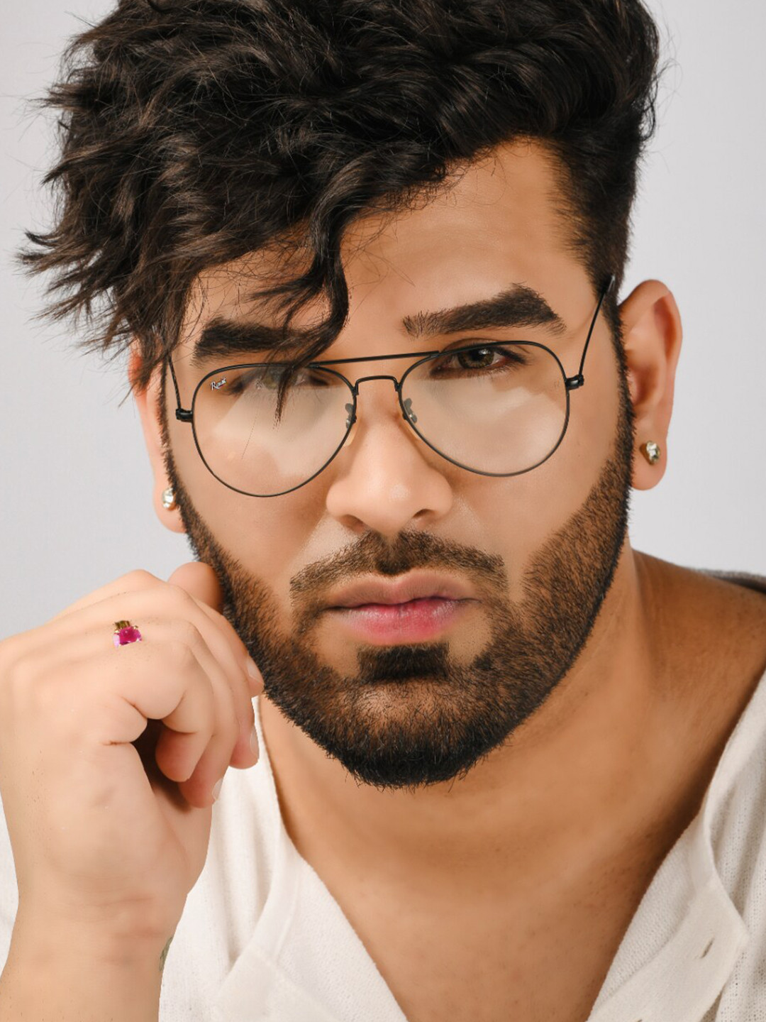 RESIST EYEWEAR Clear Aviator Sunglasses With UV Protected Lens