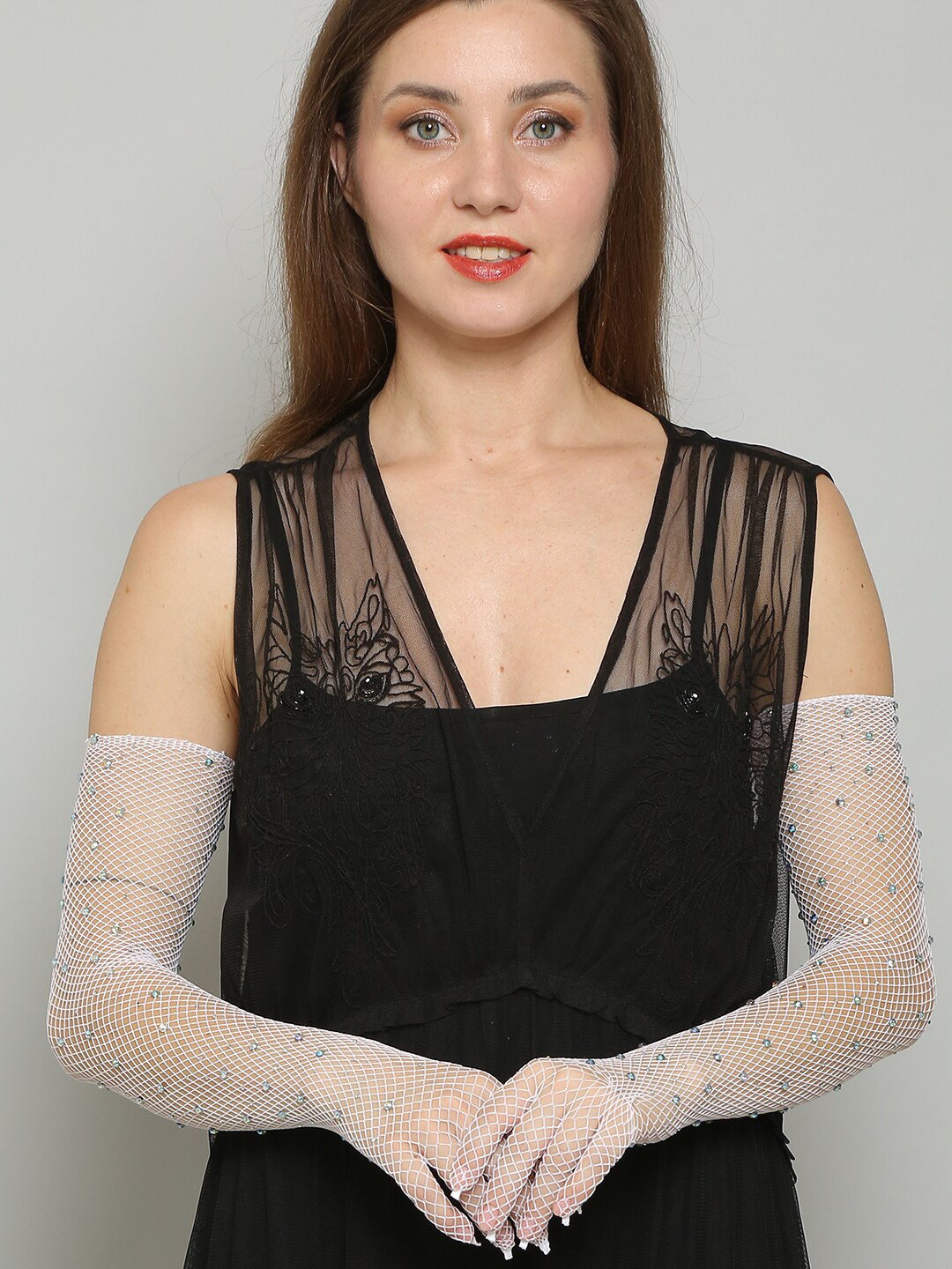 COLOR STYLE Diamond Ring stone Women Full Hand Gloves