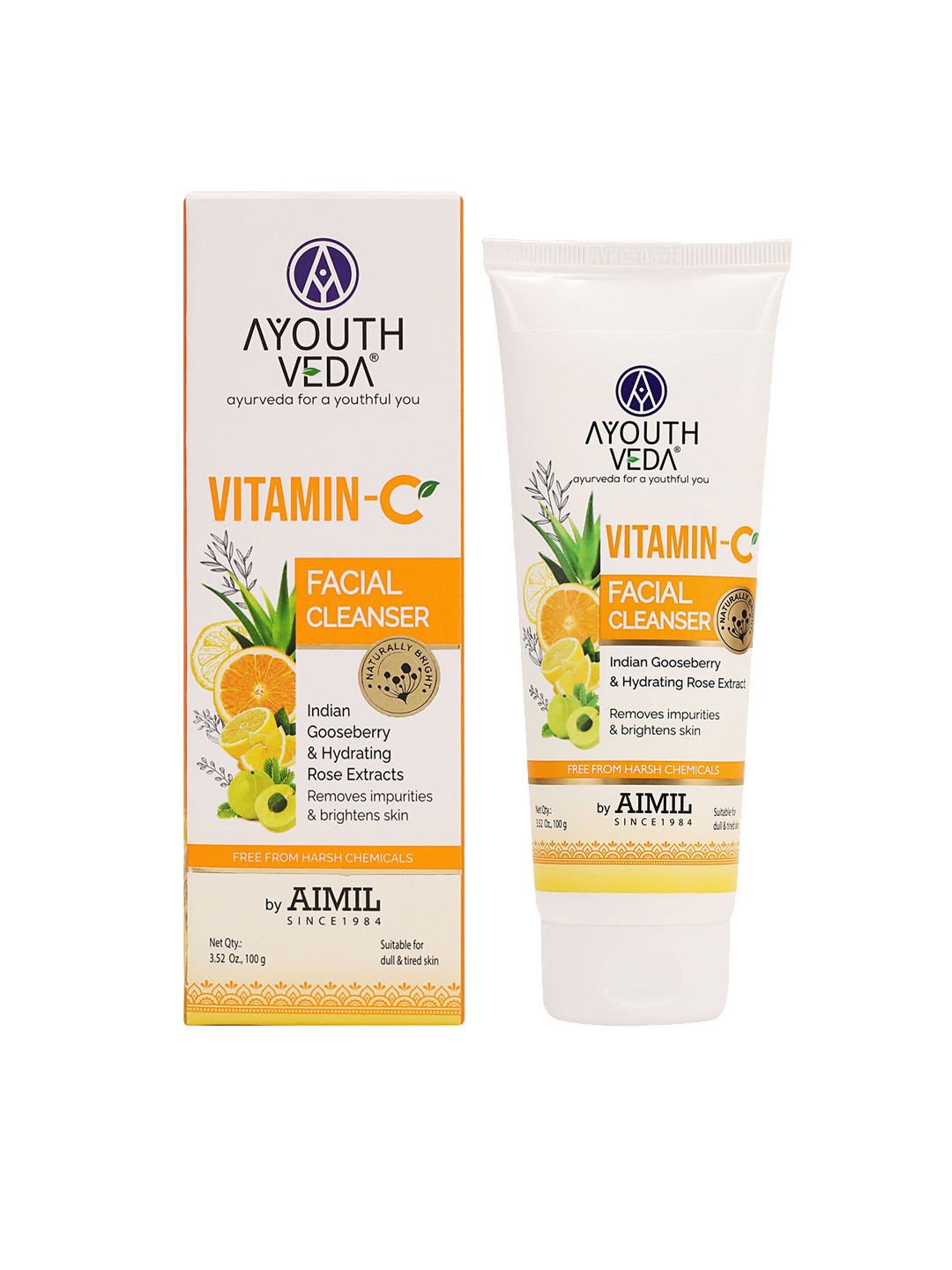 AYOUTHVEDA Vitamin C Facial Cleanser with Indian Gooseberry & Rose Extracts - 100g
