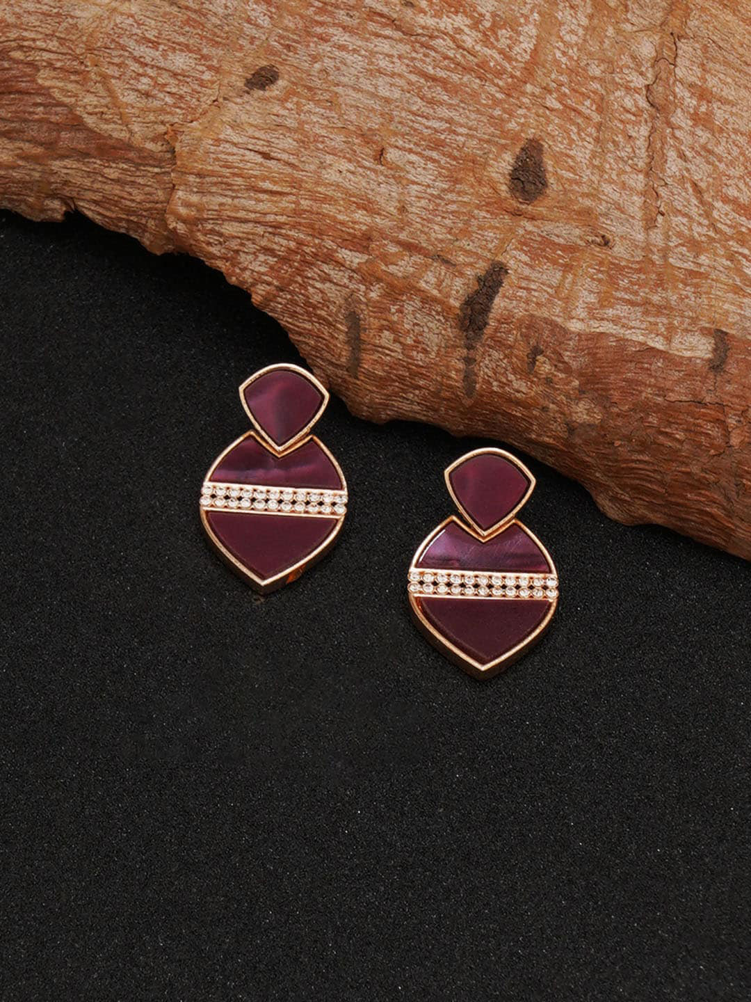 Mali Fionna Mother of Pearl Studded Contemporary Drop Earrings