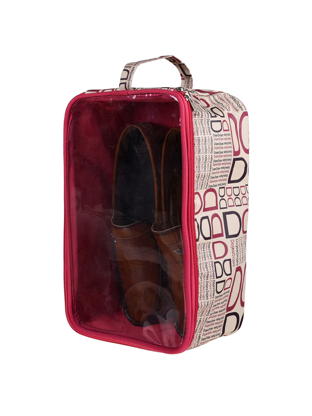 Kuber Industries Pink Printed Travel Slipper Storage Bag