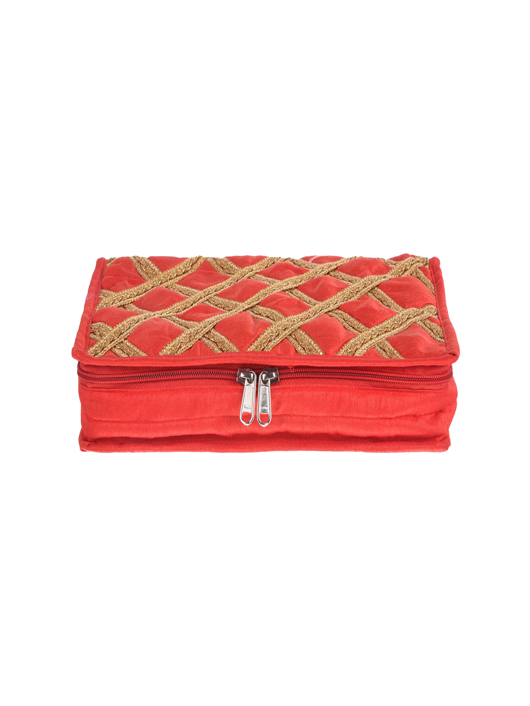 Kuber Industries Red Jewellery Kit With Bangle Roll