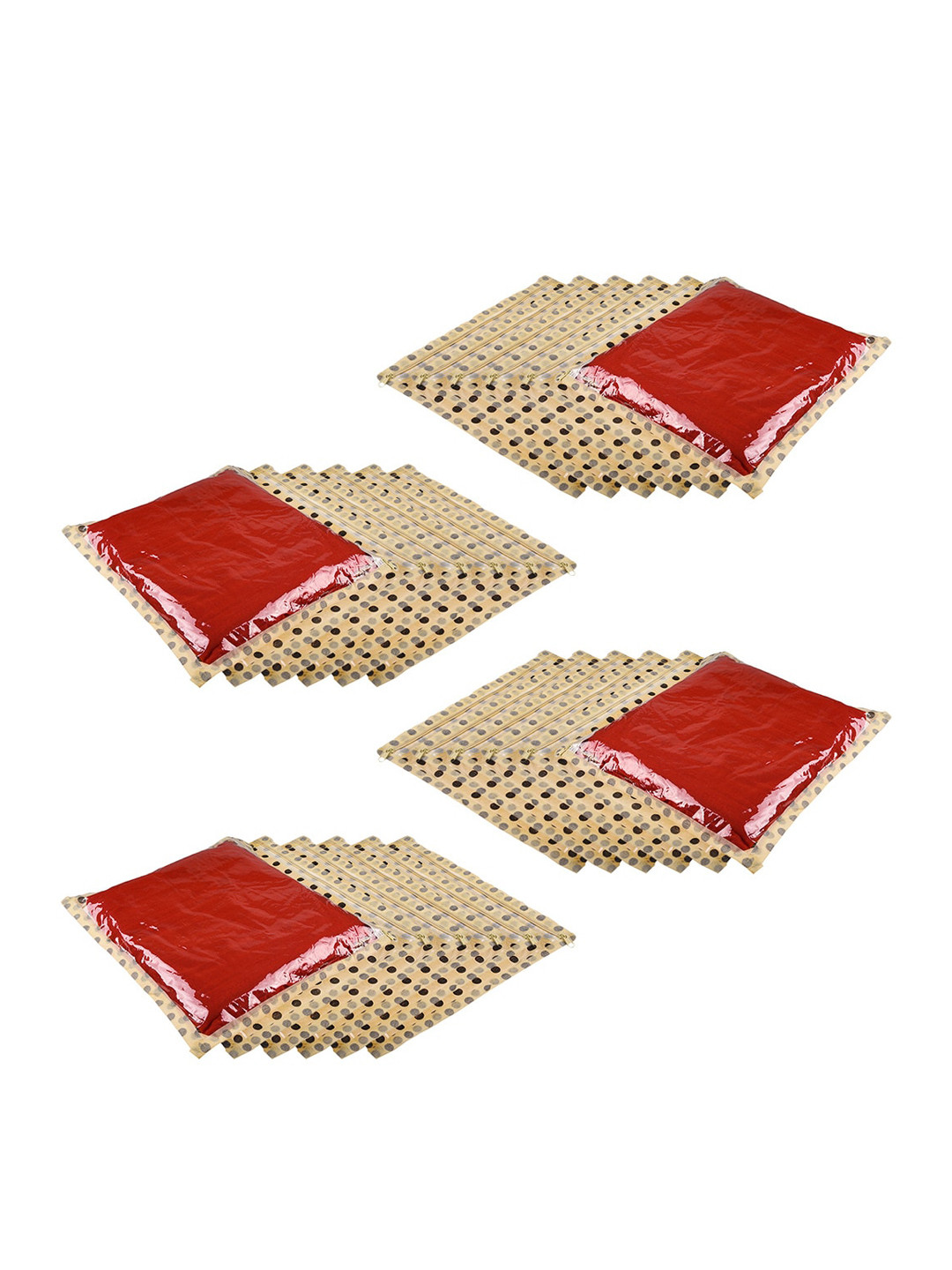 Kuber Industries Beige & Brown 24-Pcs Printed Multi-Utility Organisers