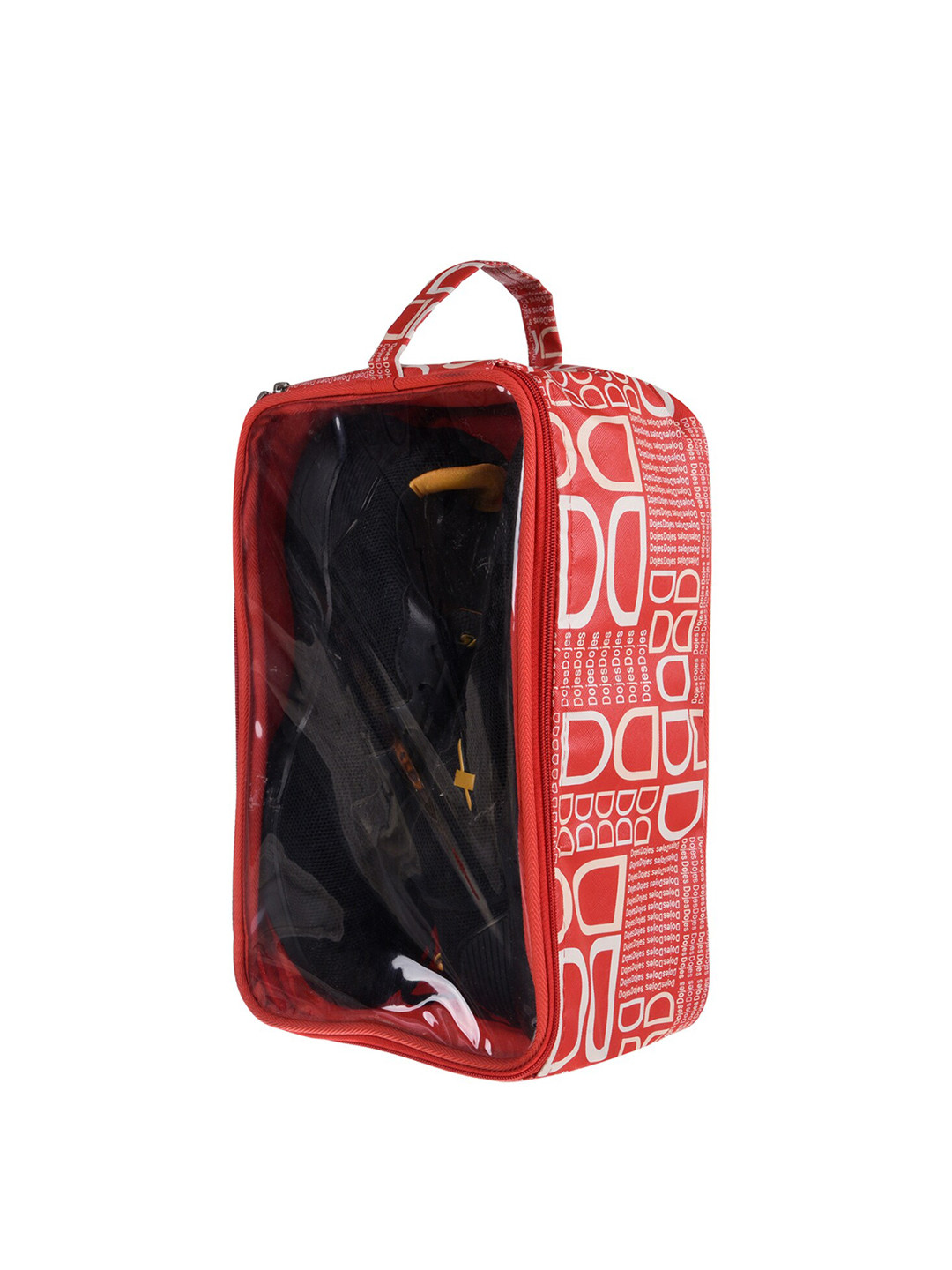 Kuber Industries Red Printed Travel Slipper Storage Bag