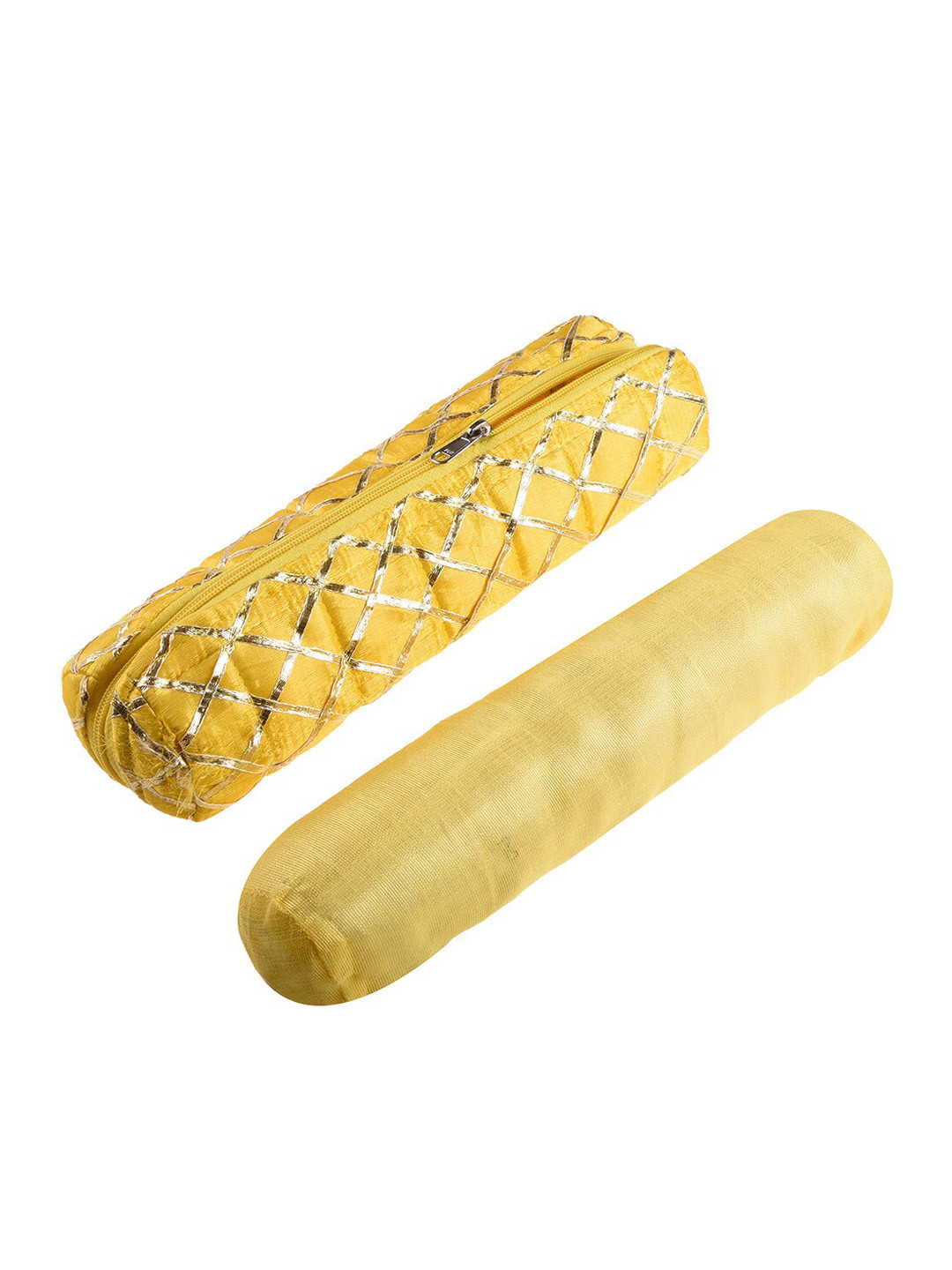 Kuber Industries Yellow 2 Pieces Self-Designed Bangle Box With Zipper