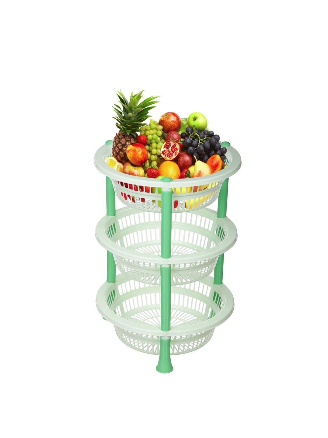 Kuber Industries Green 3 Layer Kitchen Storage Basket