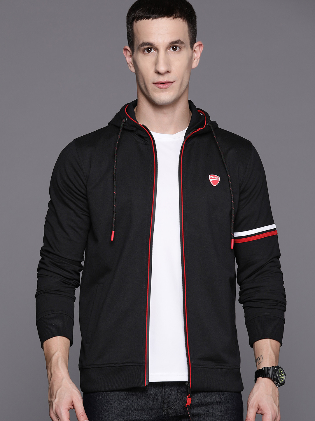 Ducati Brand Logo Printed Hooded Sweatshirt