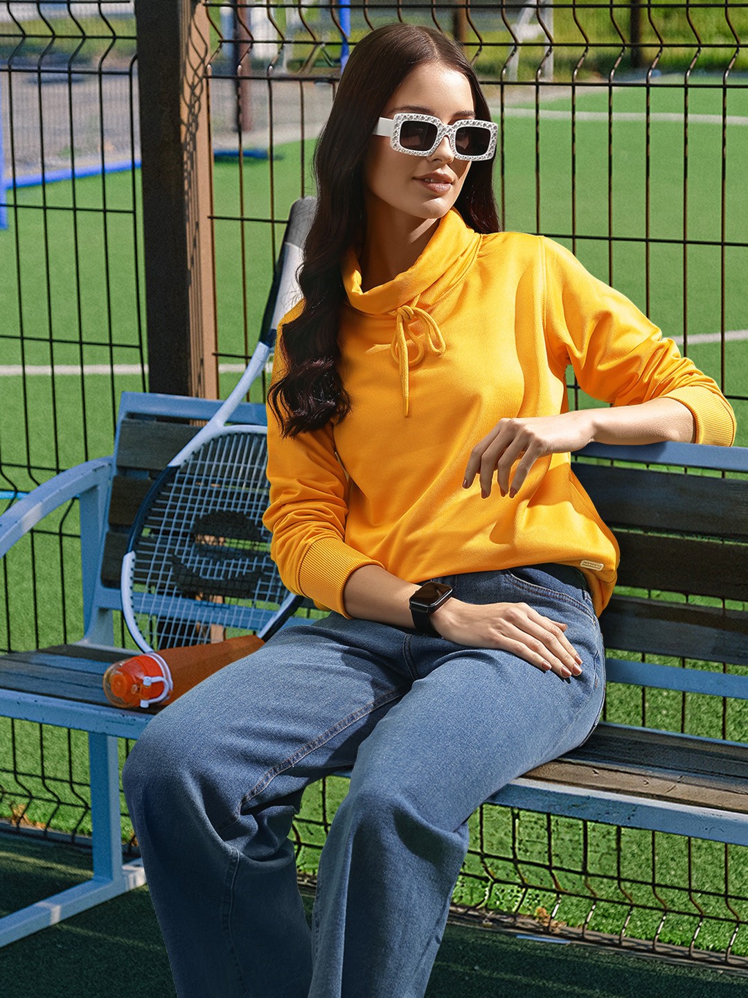 Harvard Solid Long Sleeves High Neck Sweatshirt
