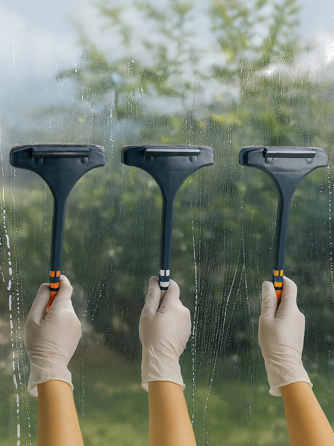 Kuber Industries Pack of 3 Kuber Industries Plastic 2 In 1 Mesh Cleaning Brush