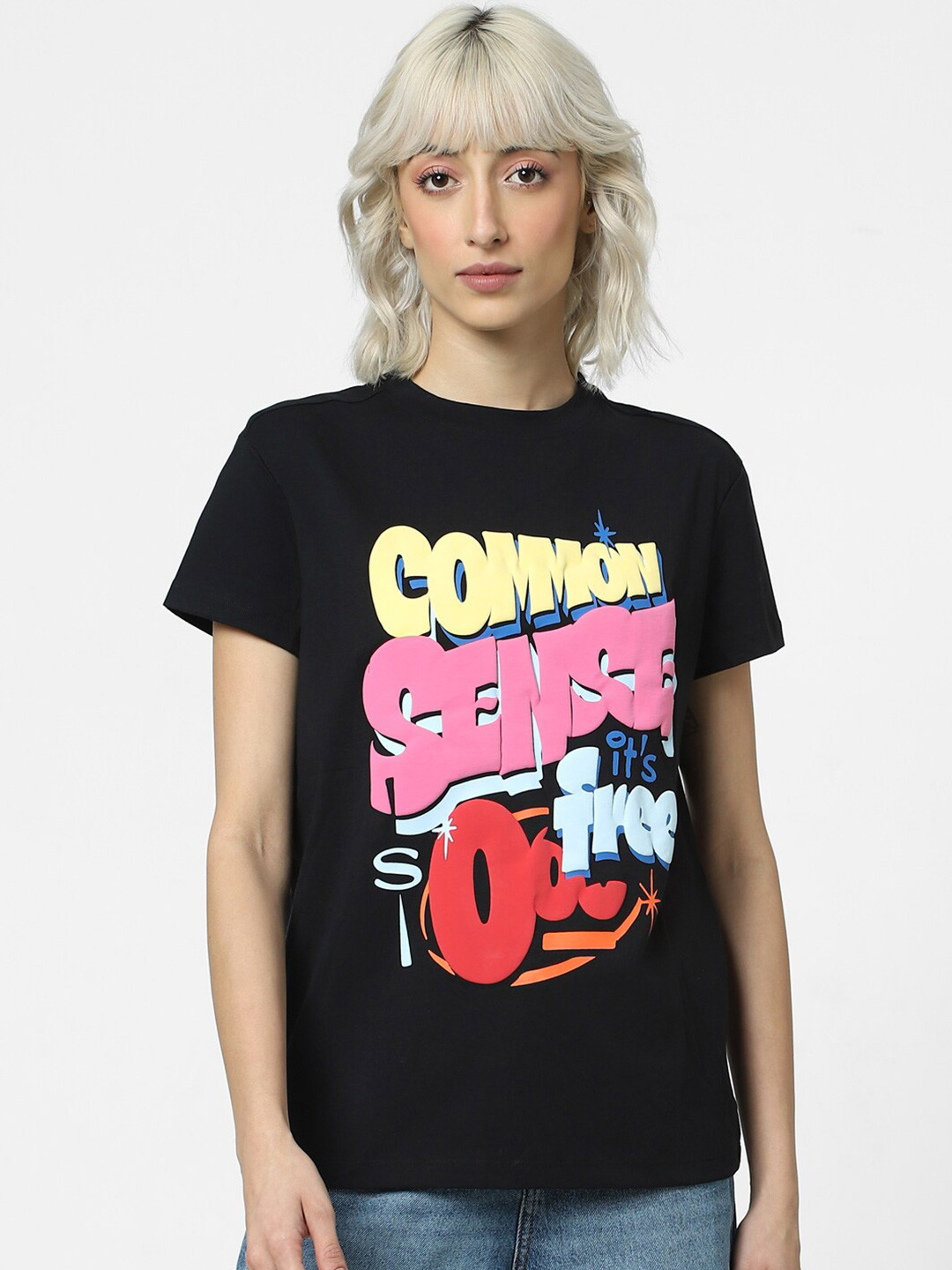 ONLY Onlcan New Sense S/S Graphic Printed Short Sleeves Cotton T-shirt