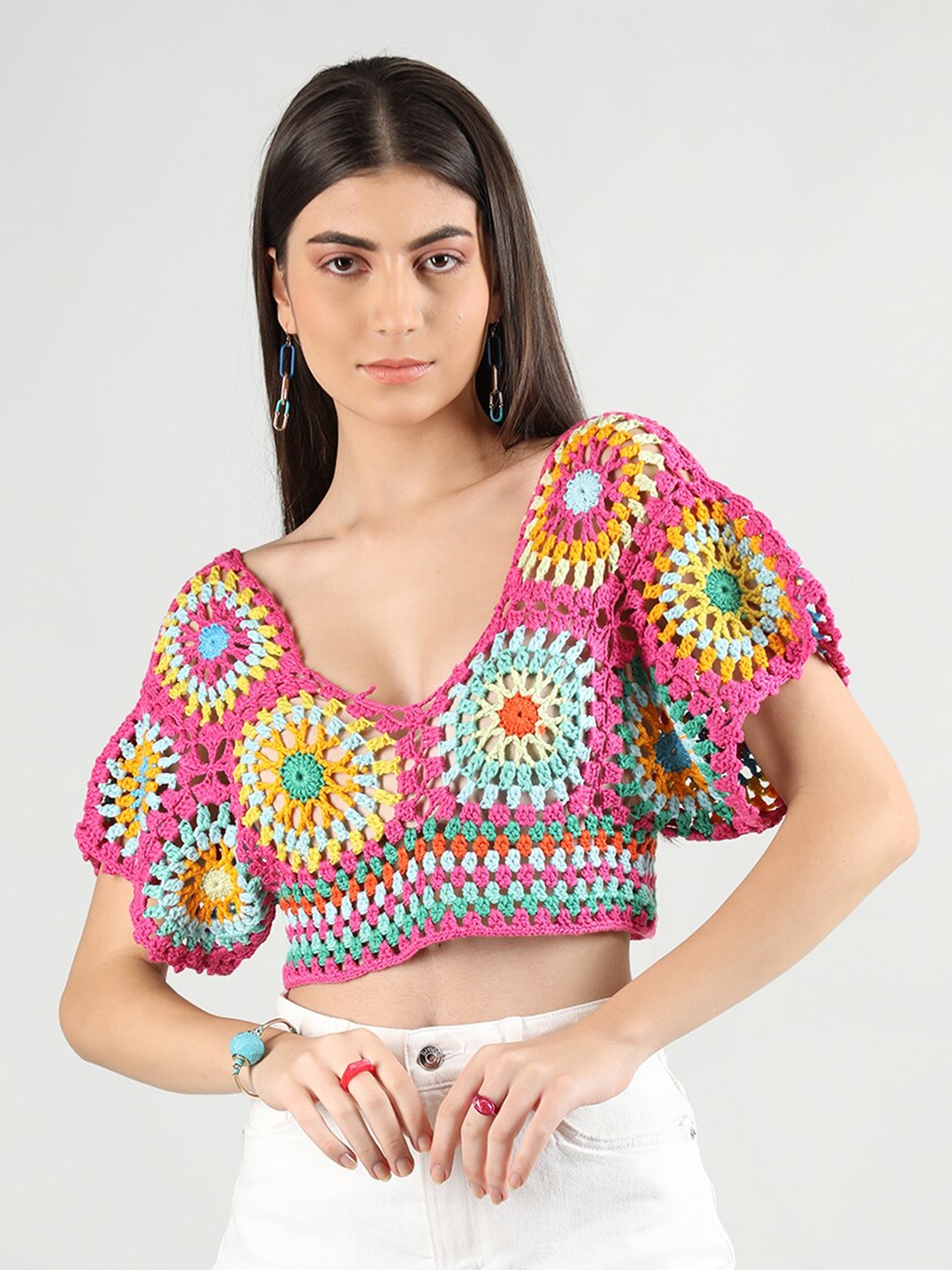 Buy Dlanxa Floral Self Design Crochet Top Tops for Women 23473062 Myntra