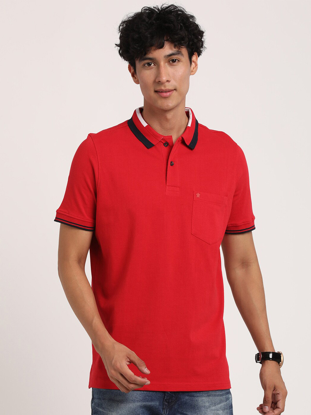 Turtle Polo Collar Pure Cotton Slim Fit T-Shirt