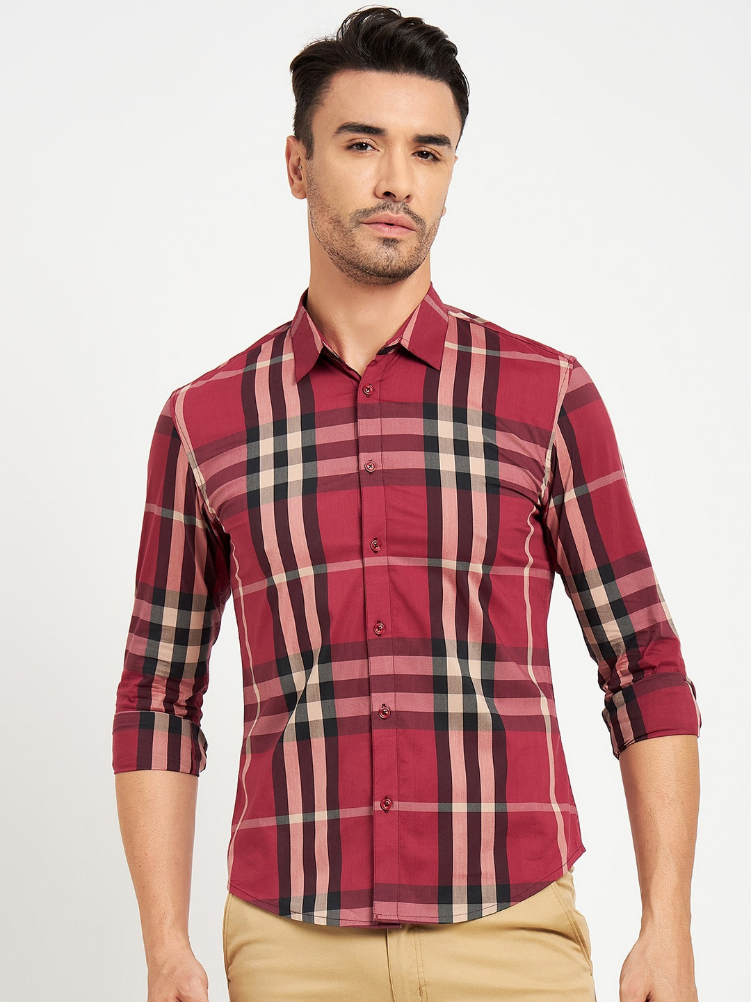 CAMLA Tartan Checked Cotton Casual Shirt