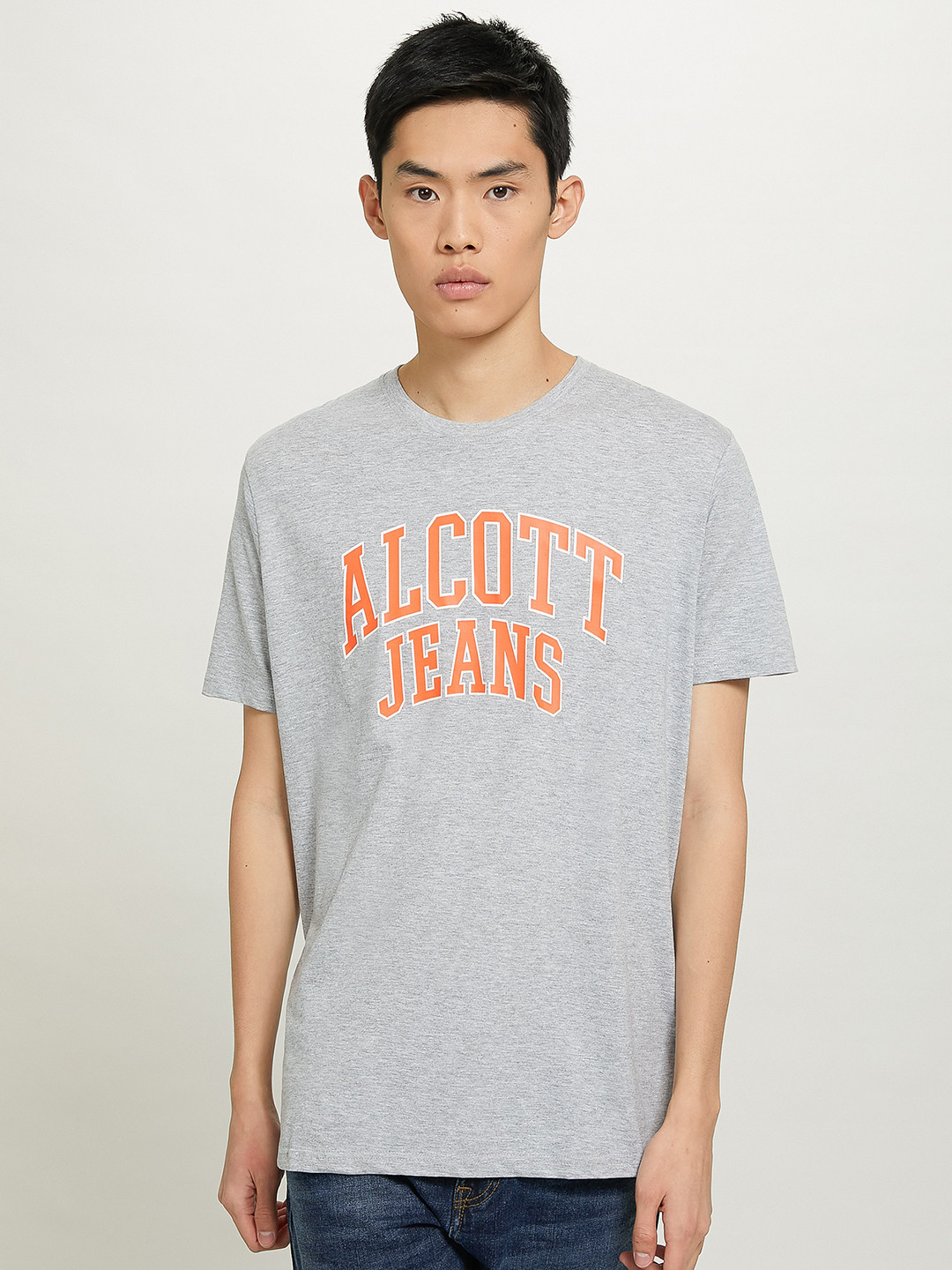 ALCOTT Men Brand Logo Printed Pure Cotton T-shirt