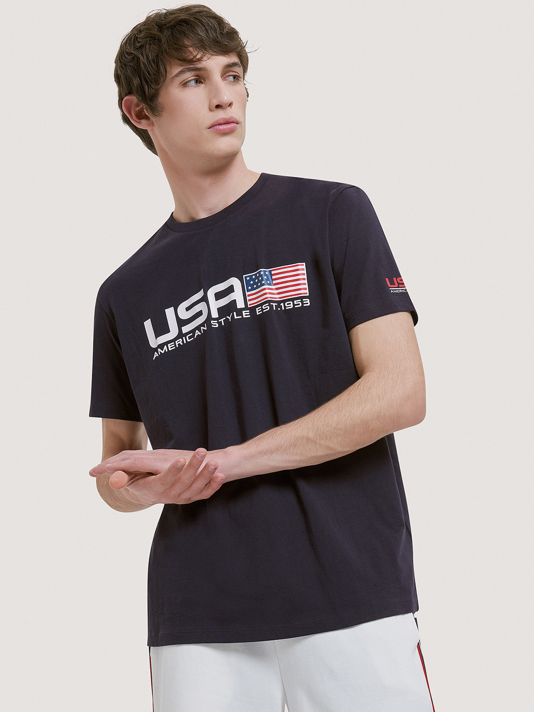 ALCOTT Pure Cotton USA Printed T-shirt