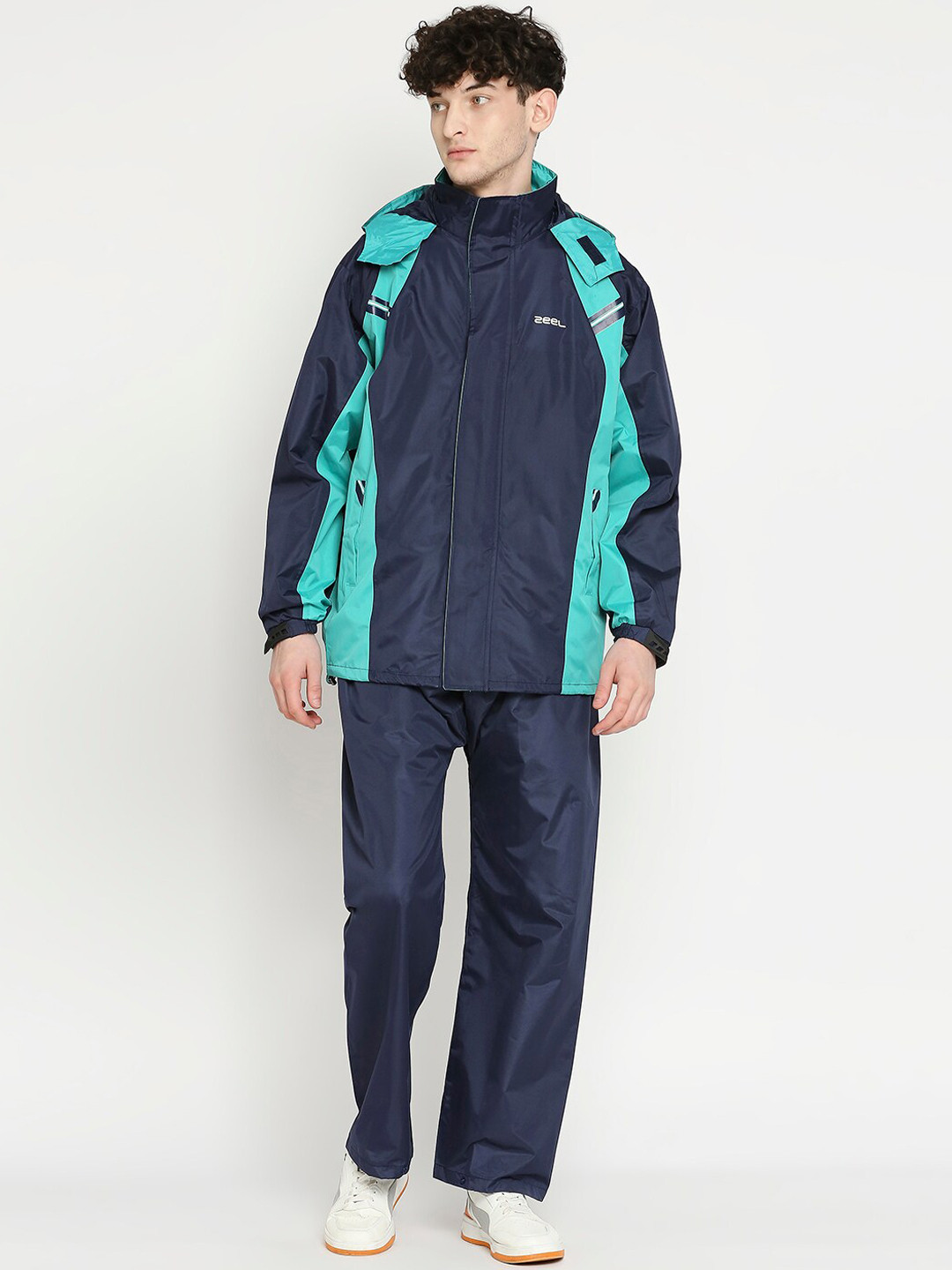 Zeel Colourblocked With Brand Logo Printed Rain Jacket