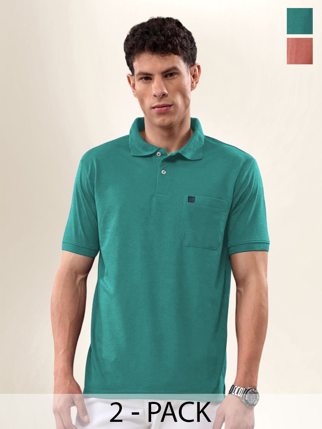 LUX NITRO Pack Of 2 Polo Collar Anti Odour Sports T-shirt