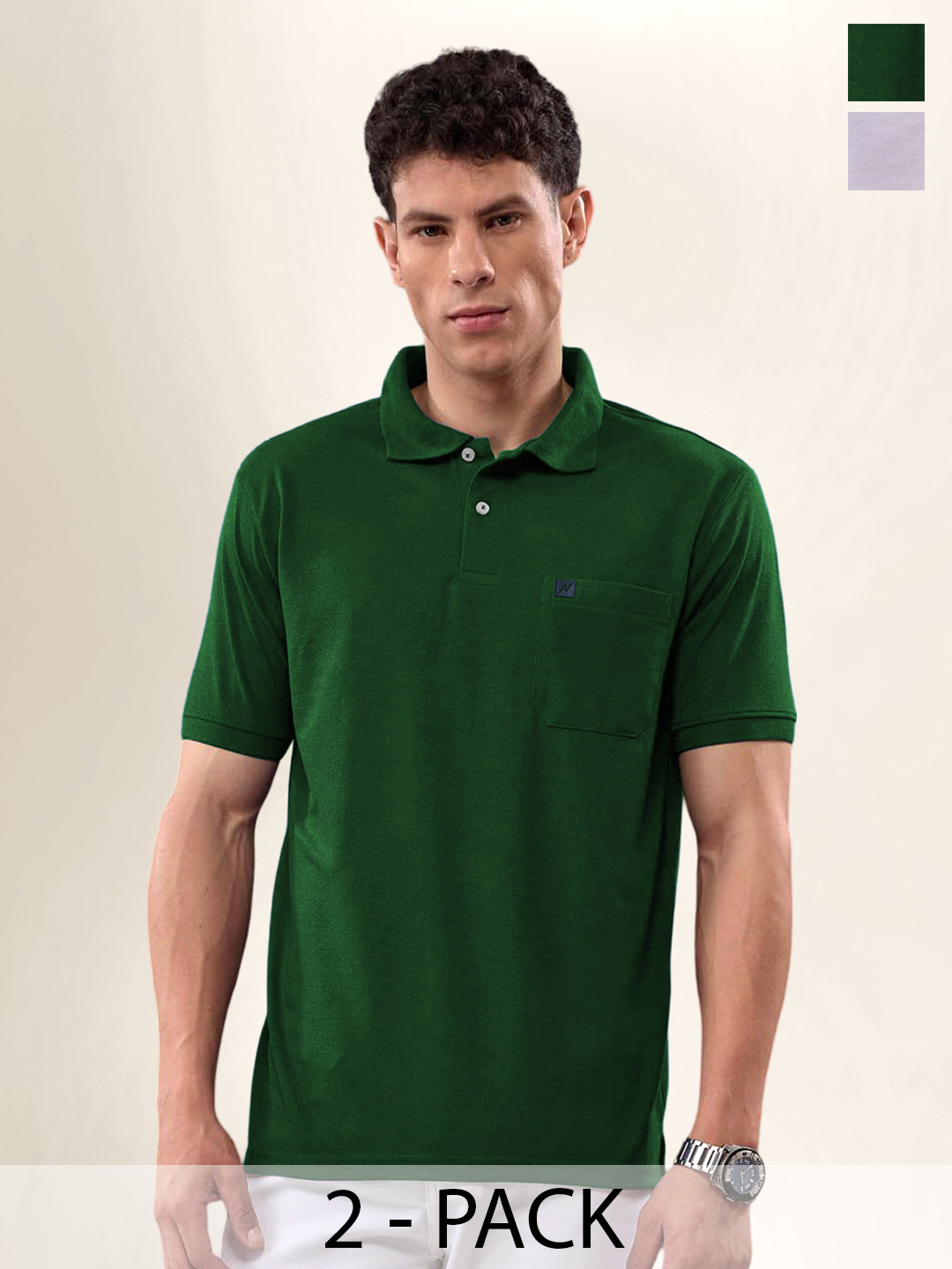 LUX NITRO Pack of 2 Polo Collar Anti Odour T-shirts