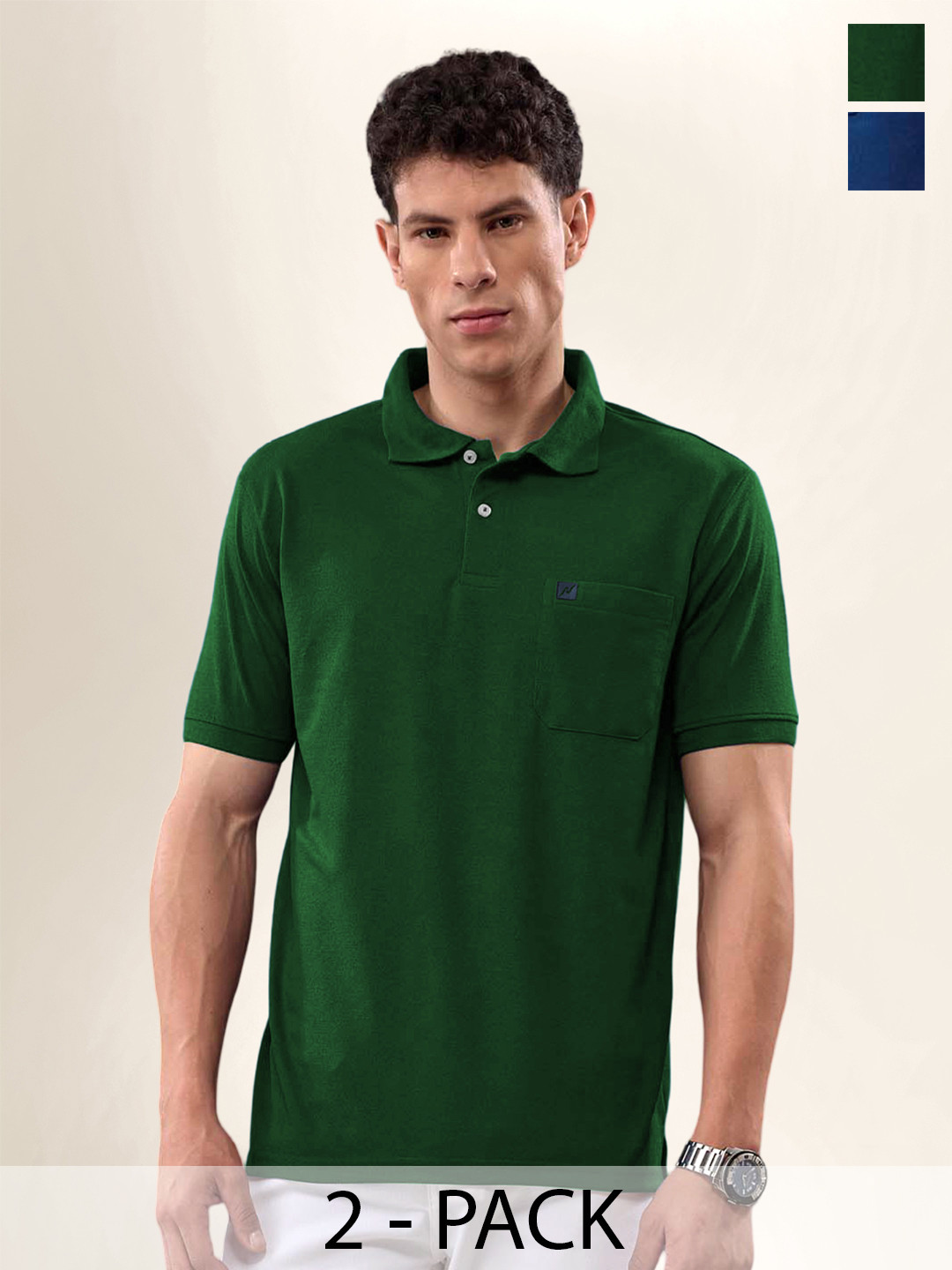 LUX NITRO Pack Of 2 Anti Odour Polo Collar T-Shirt
