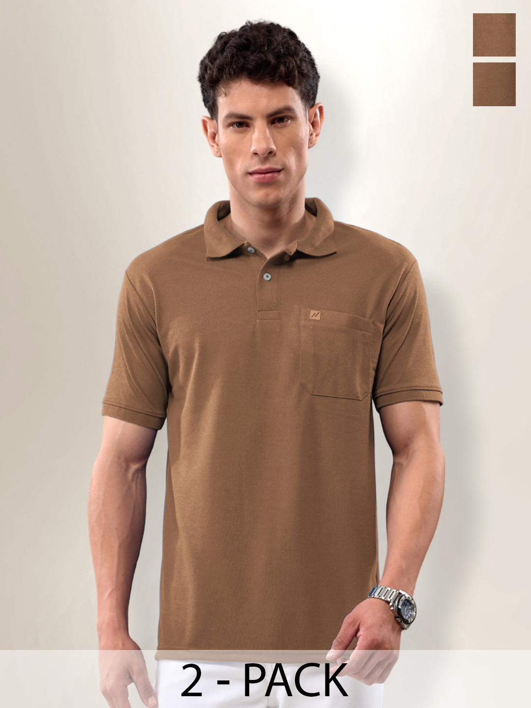 LUX NITRO Pack Of 2 Polo Collar Anti Odour Sports T-shirt