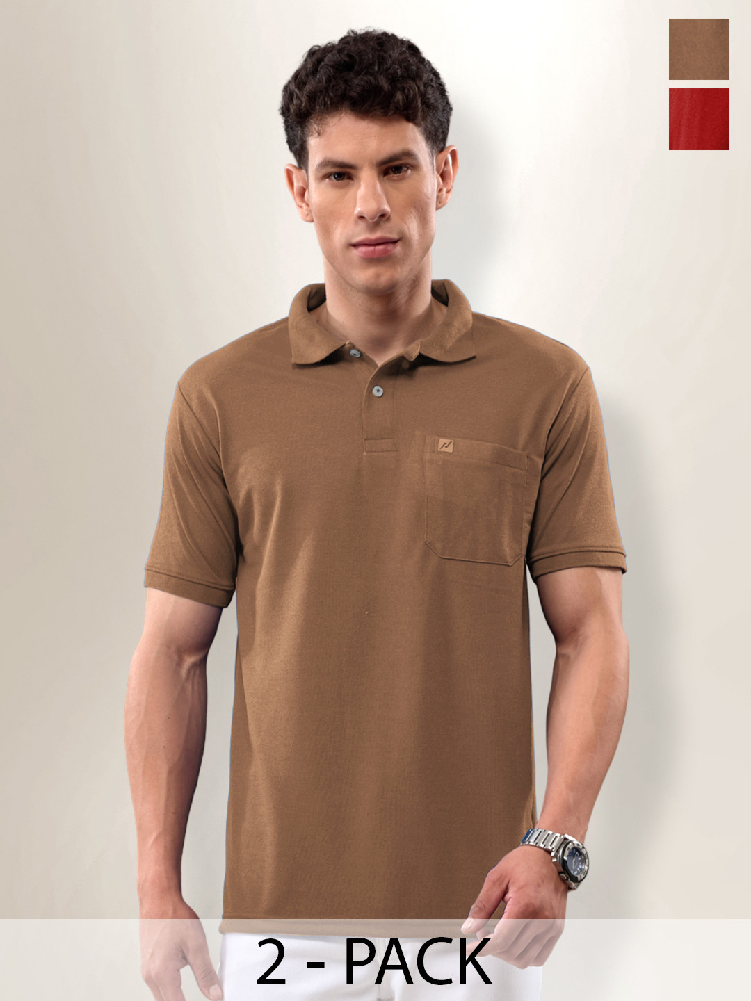 LUX NITRO Pack Of 2 Polo Collar Anti Odour Casual T-shirts