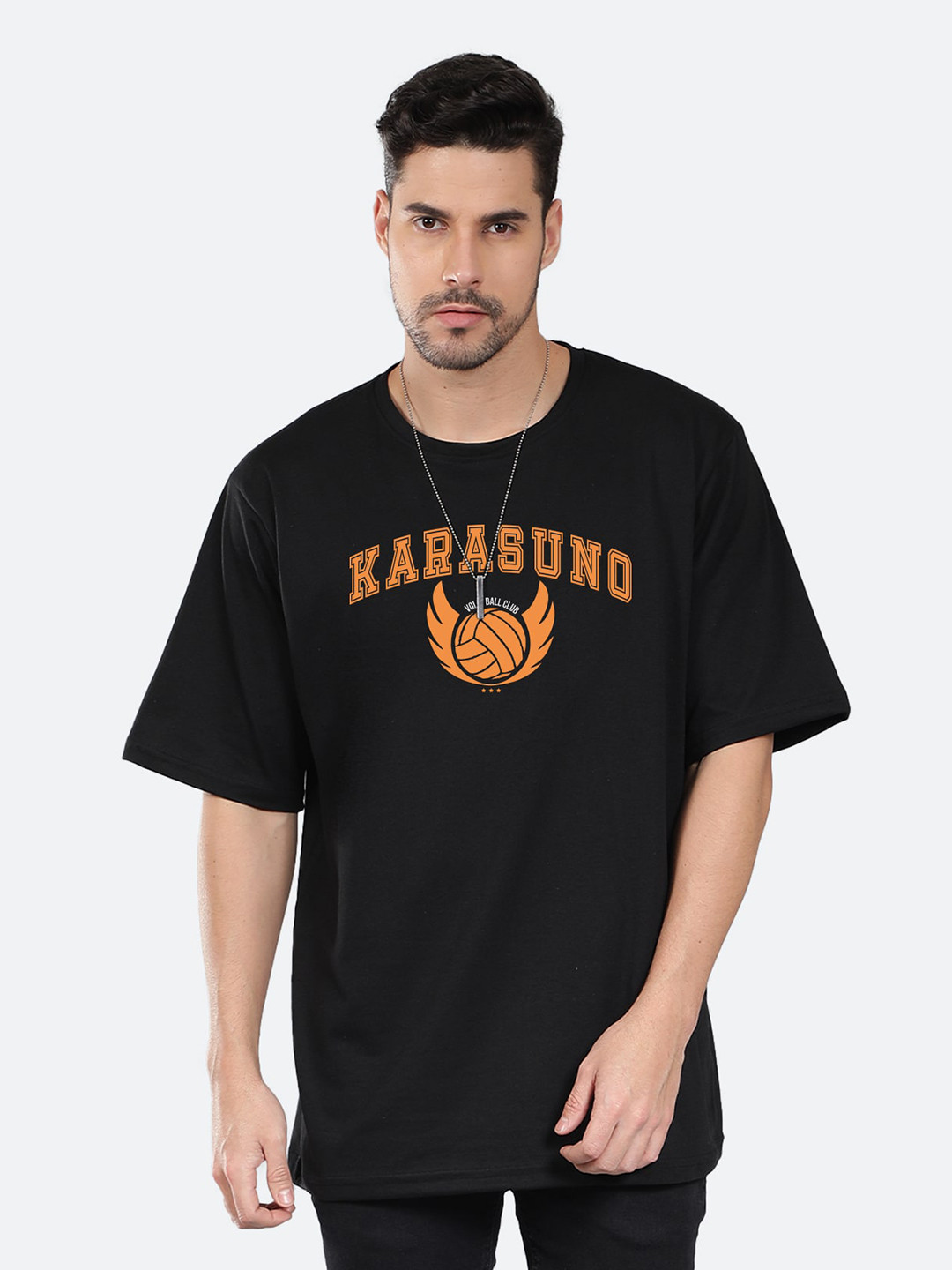 Karasuno Typography Printed Oversized T-Shirt