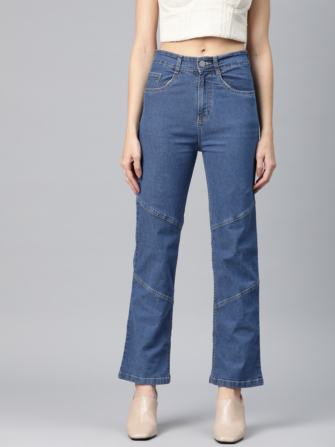 ADBUCKS Straight Fit High-Rise Stretchable Jeans
