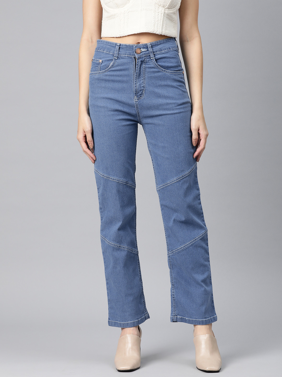 ADBUCKS Women Straight Fit High-Rise Stretchable Jeans
