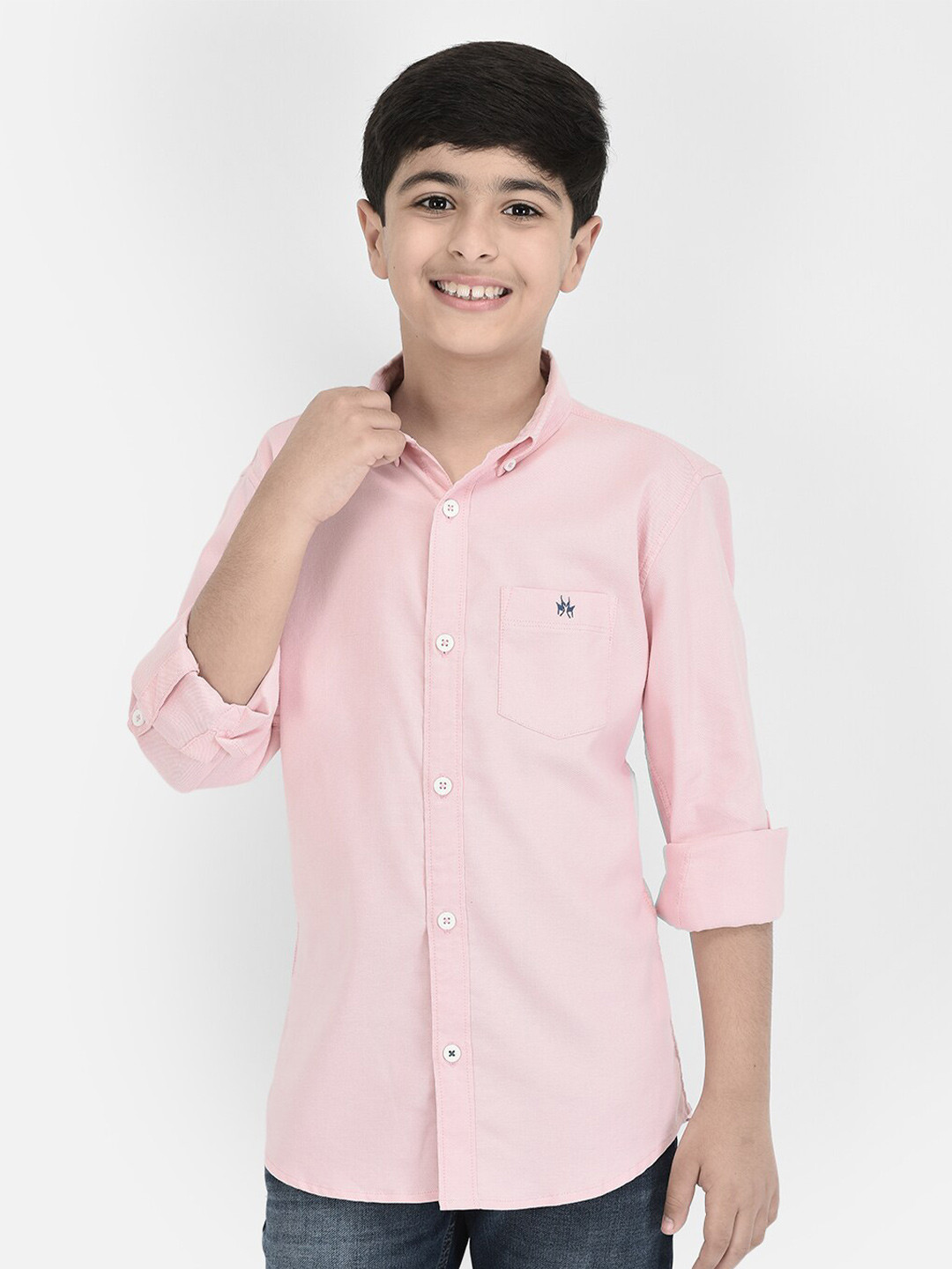 Crimsoune Club Boys Standard Slim Fit  Button-Down Collar Casual Shirt