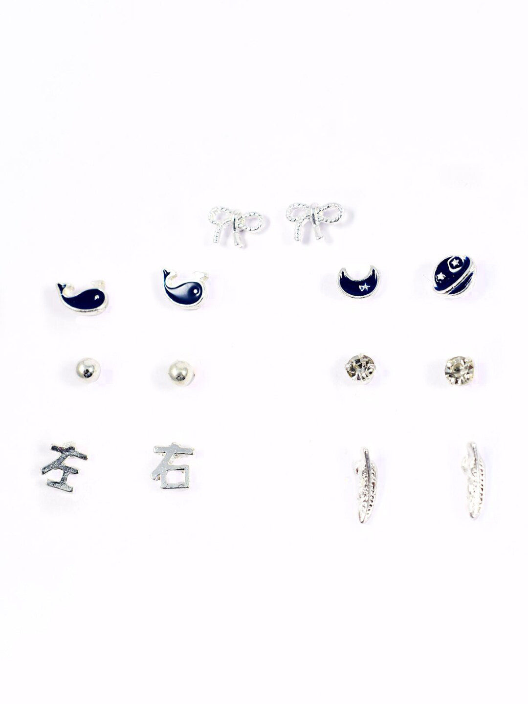 SALTY Pack of 7 Contemporary Studs Earrings