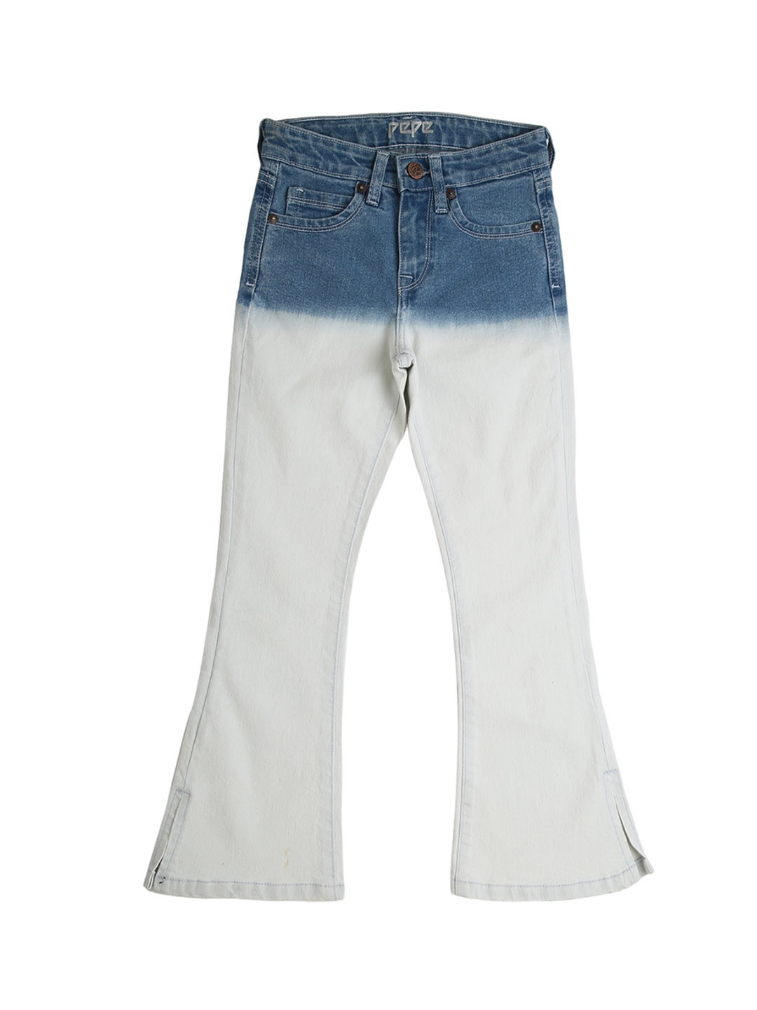 Pepe Jeans Girls High-Rise Ombre Dyed Stretchable Bootcut Jeans