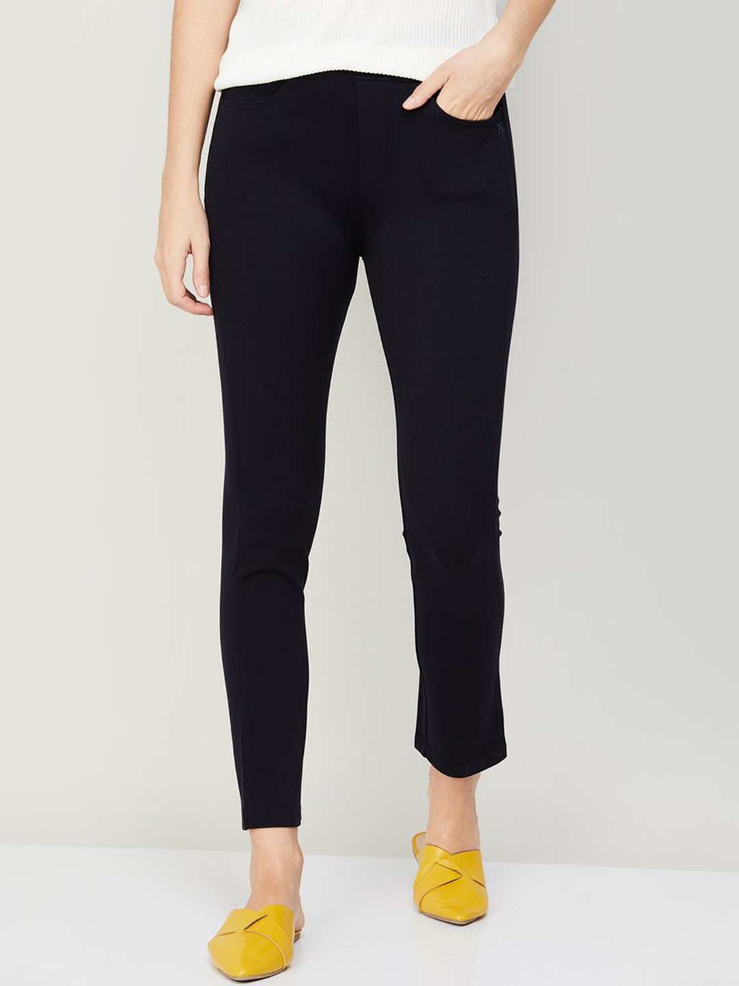 Xpose Women Comfort Slim Fit High-Rise Regular Trousers