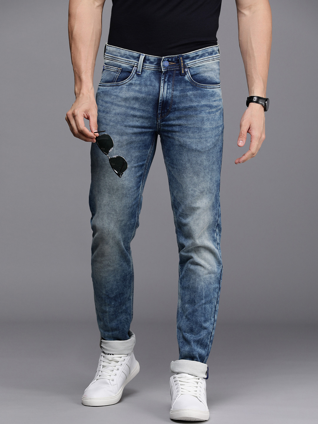 Allen Solly Sport Men Slim Fit Low-Rise Heavy Fade Stretchable Jeans